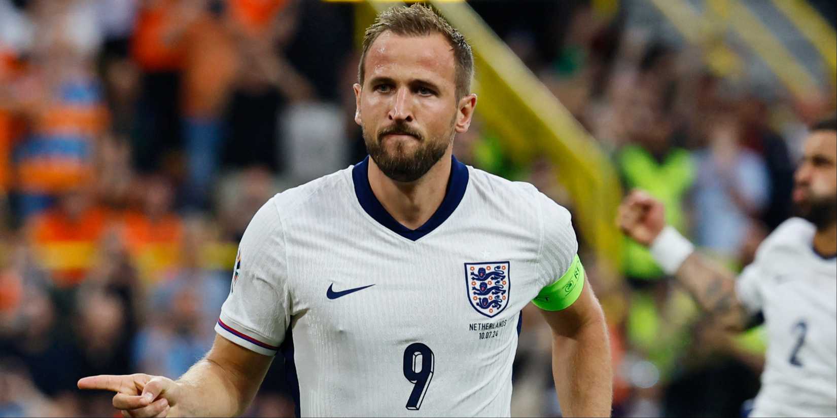 Harry Kane celebrates scoring for England