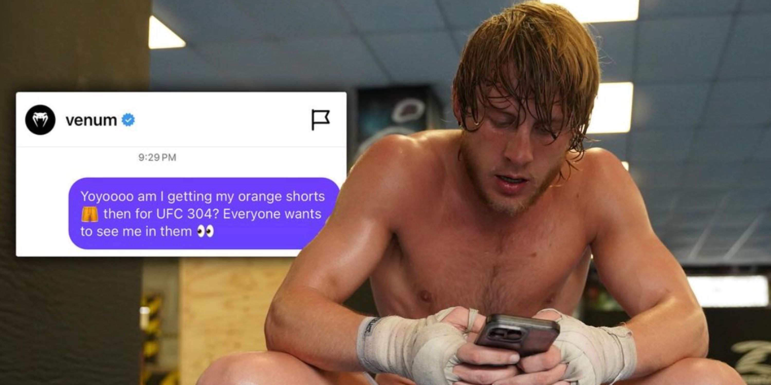 Paddy Pimblett's text to Venum