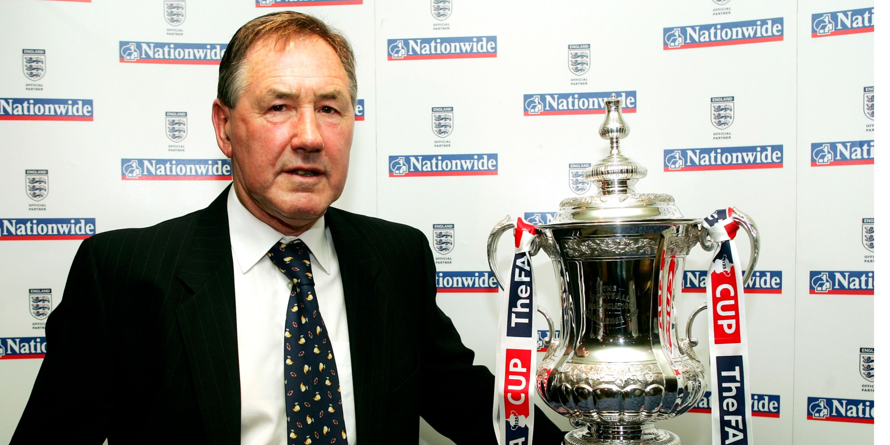 Keith Burkinshaw with the FA Cup trophy