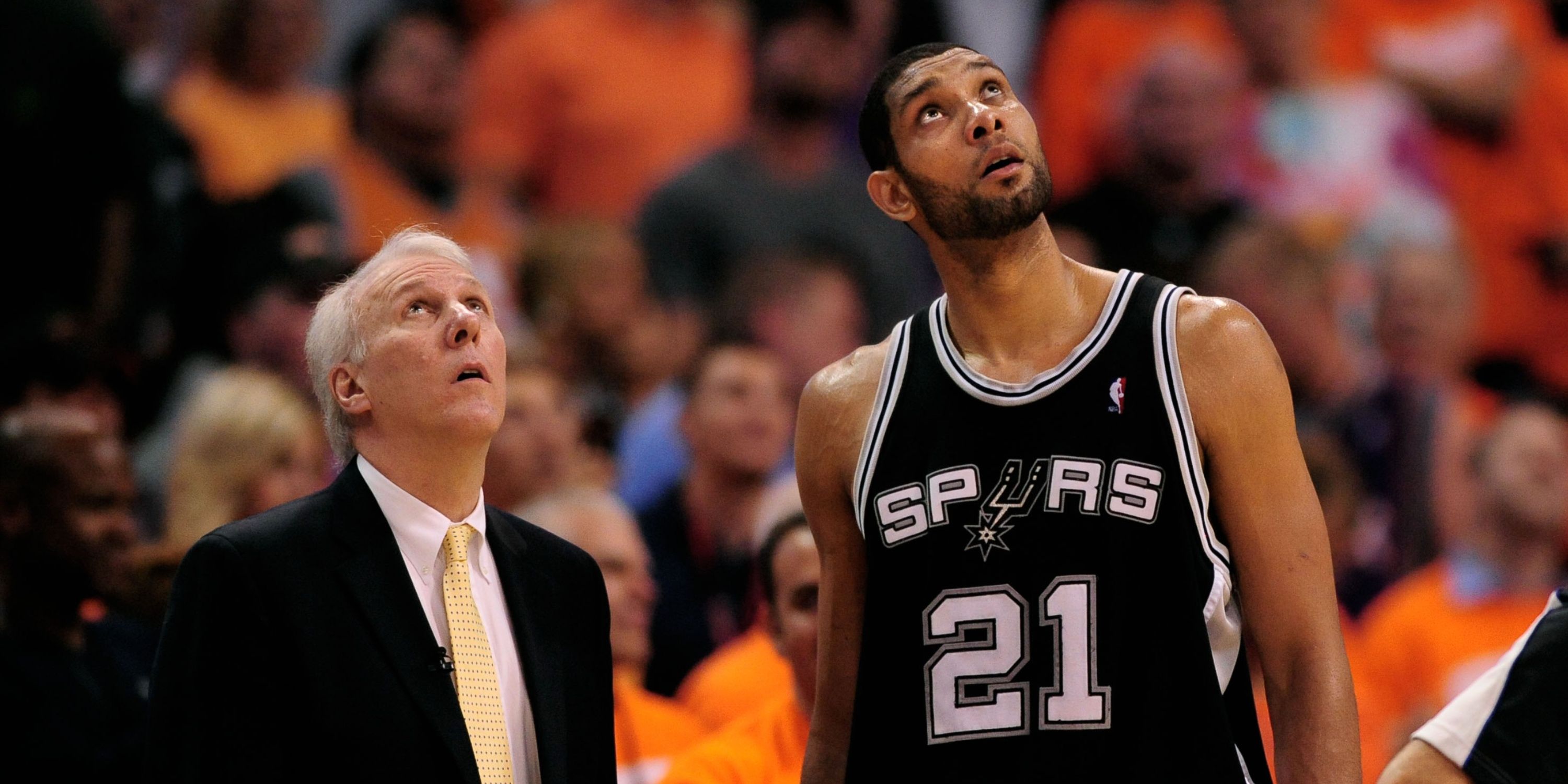 Tim Duncan and Gregg Popovich