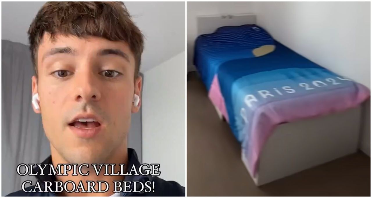 Tom Daley Shows Off Beds Athletes Will Sleep On During Olympics