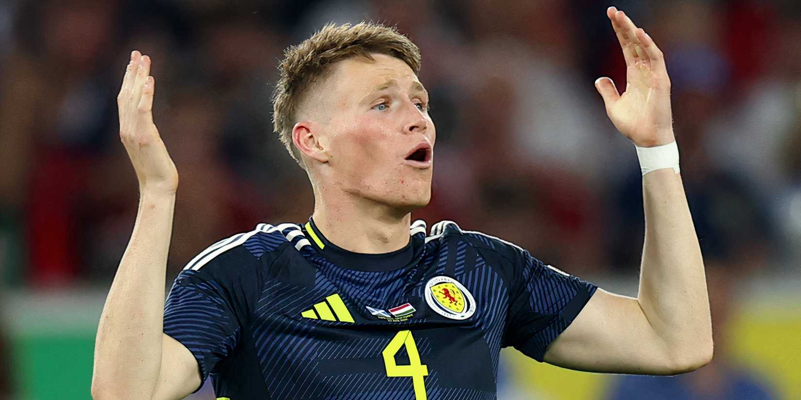 Scotland midfielder Scott McTominay reacting to a missed opportunity
