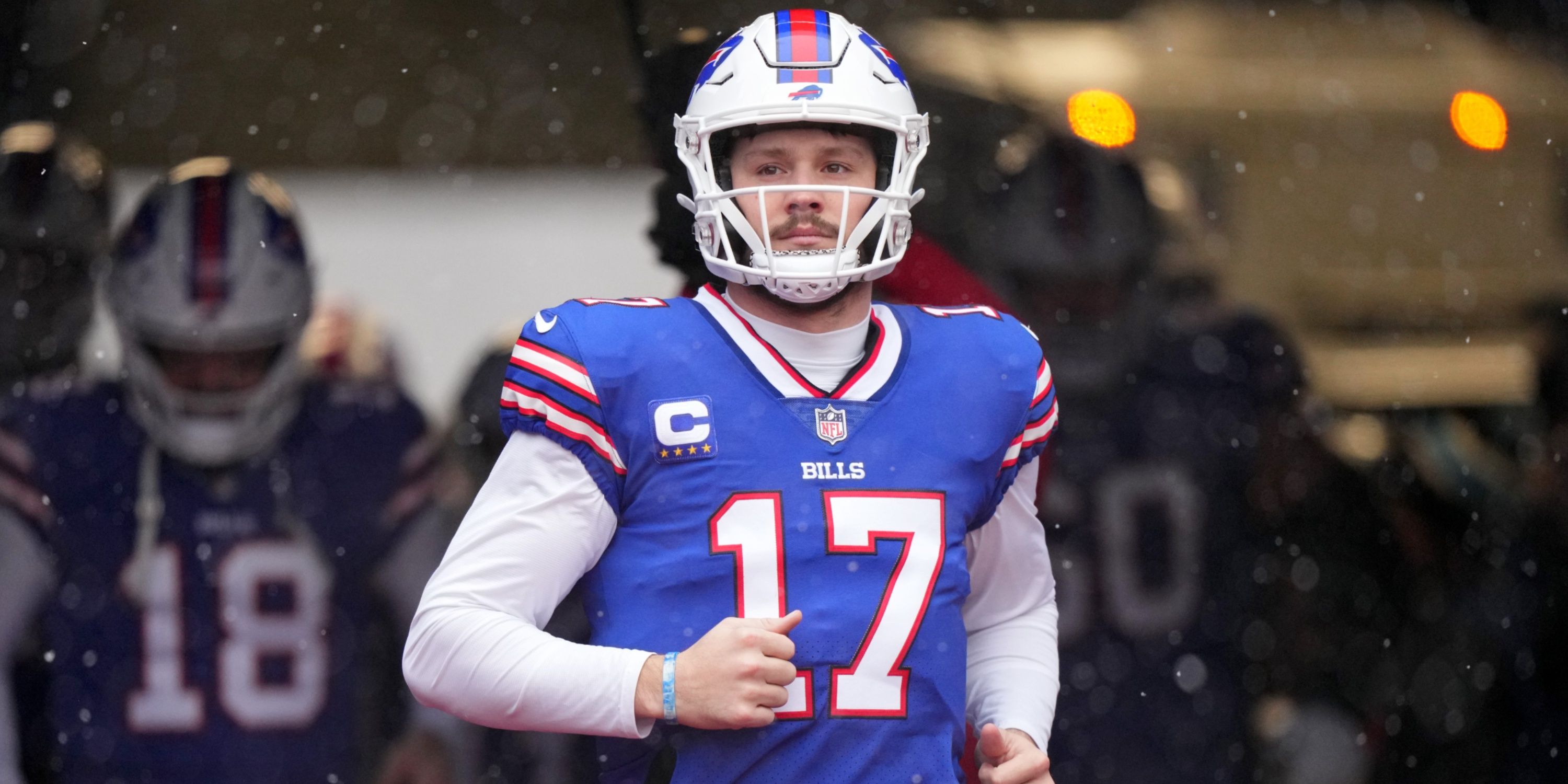 Buffalo Bills QB Josh Allen comes out of the tunnel