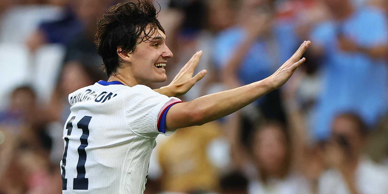 USA Olympic soccer team Paxten Aaronson vs New Zealand