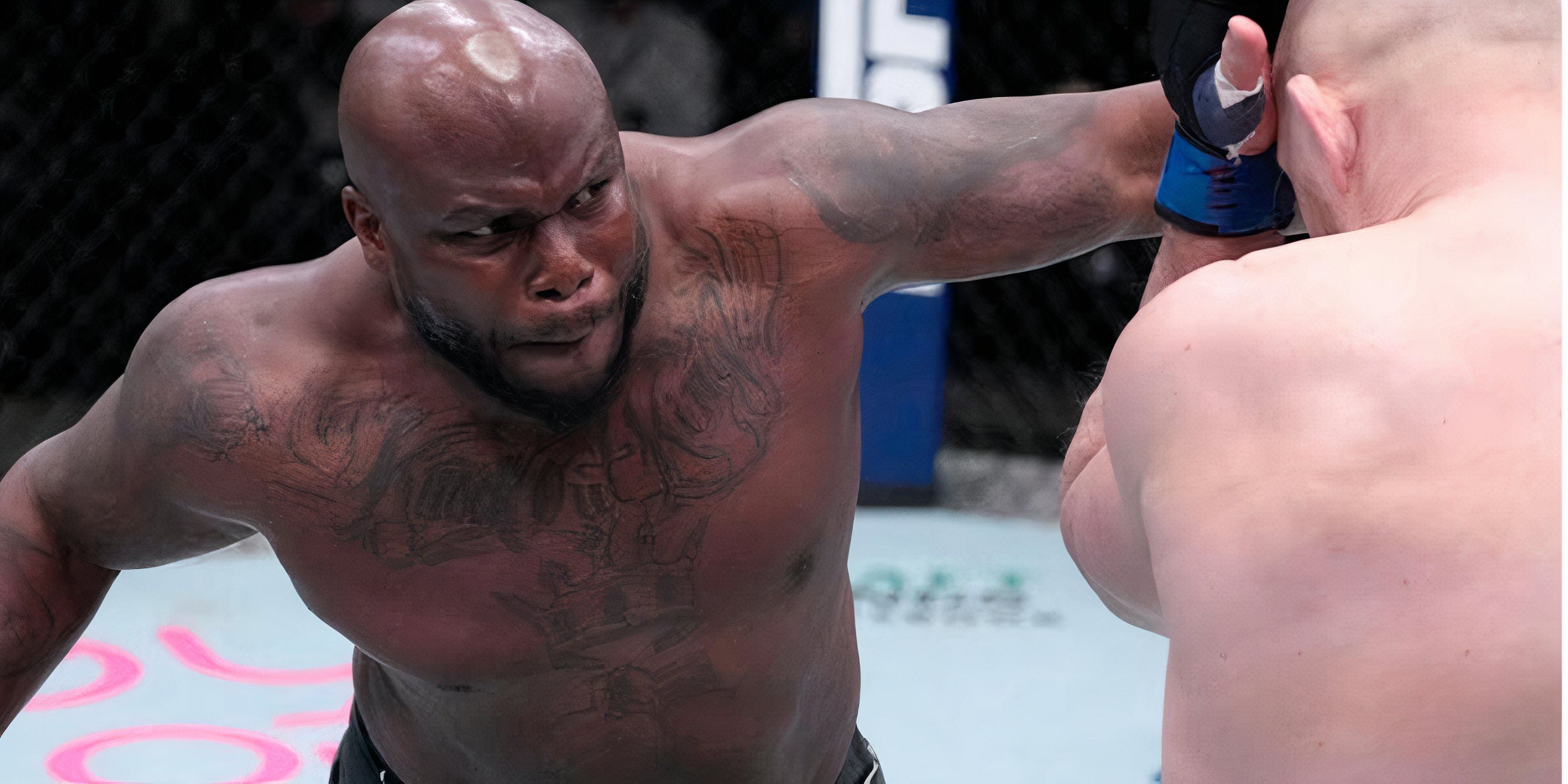 Derrick Lewis lands a punch