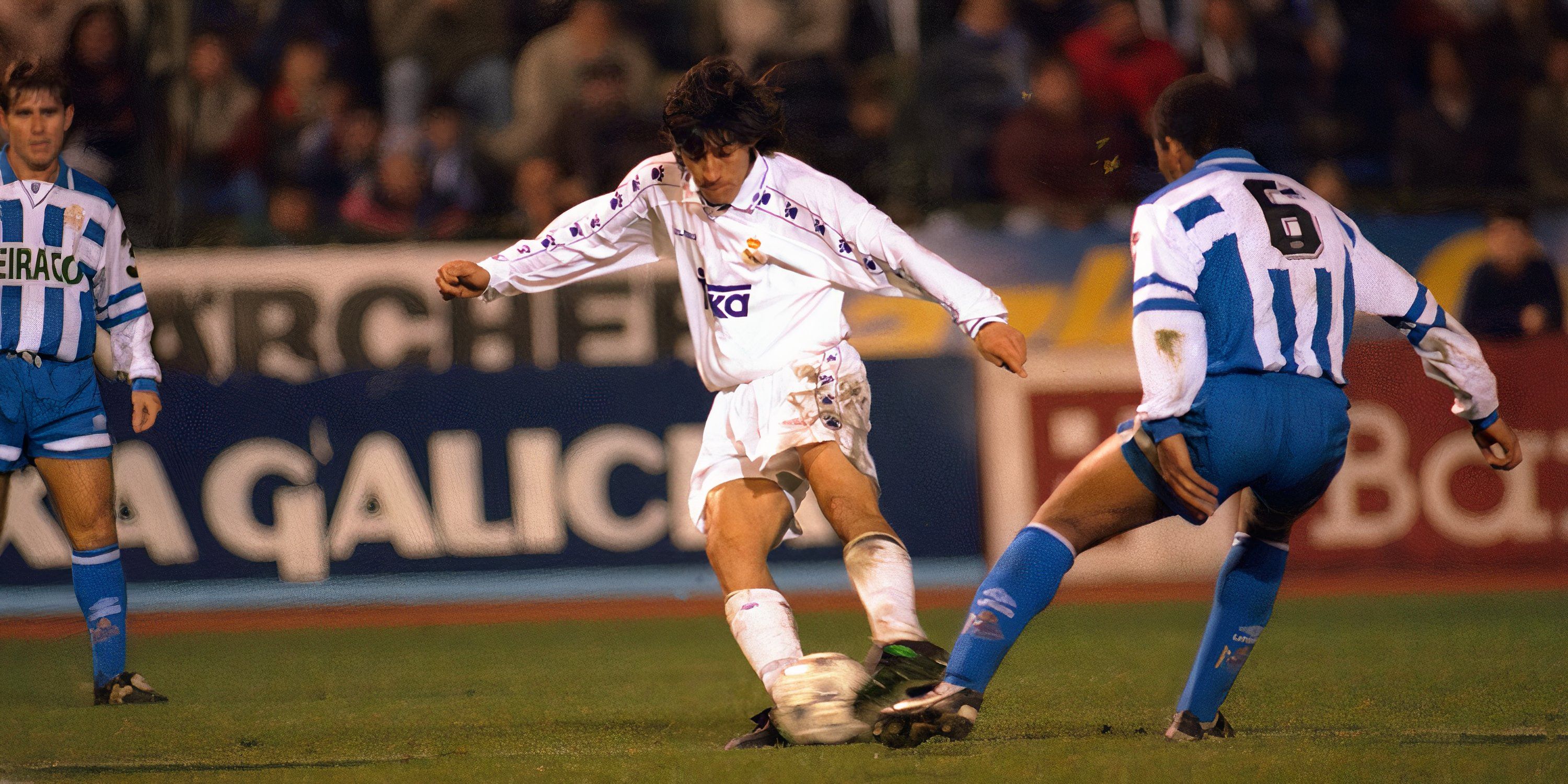 Iván Zamorano juega en el Real Madrid