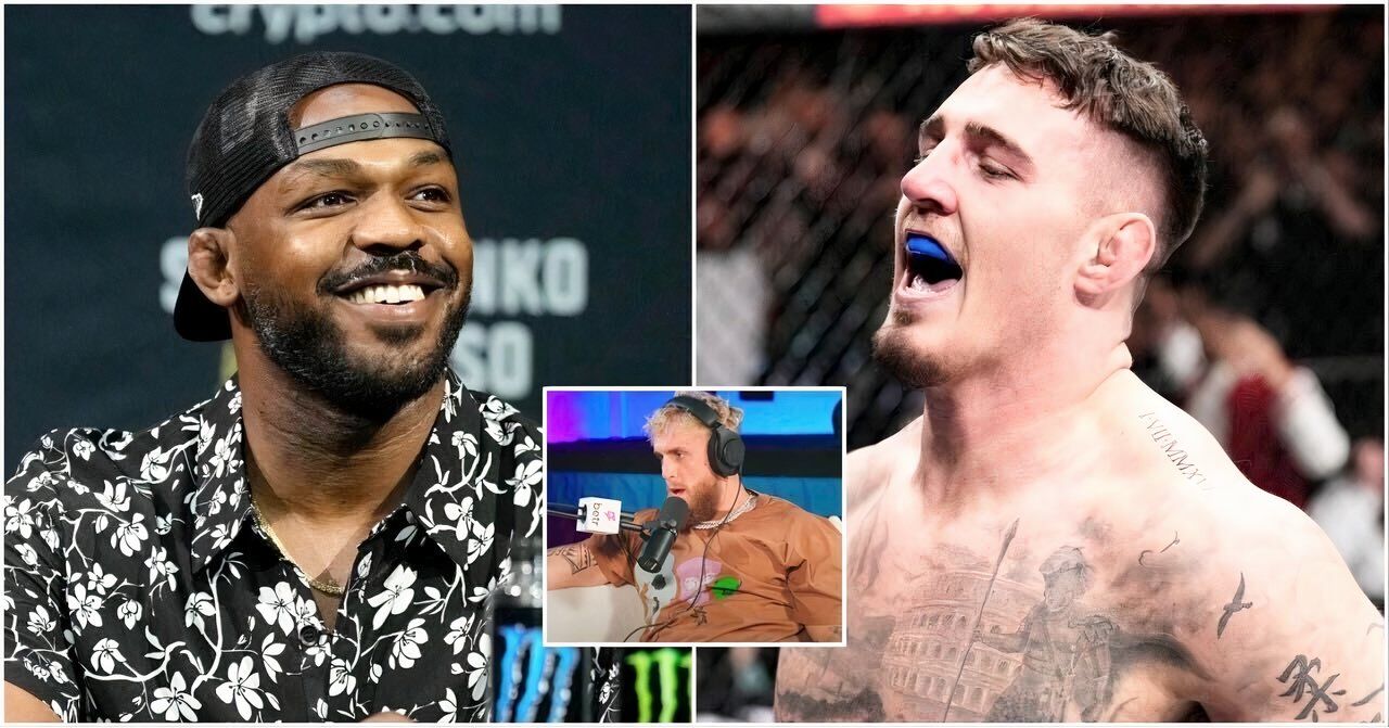 Jon Jones and Tom Aspinall with Jake Paul