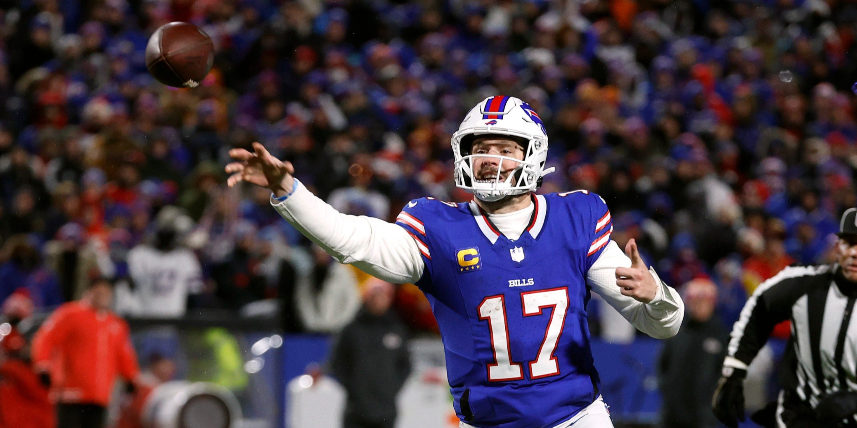 Buffalo Bills QB Josh Allen launches the ball