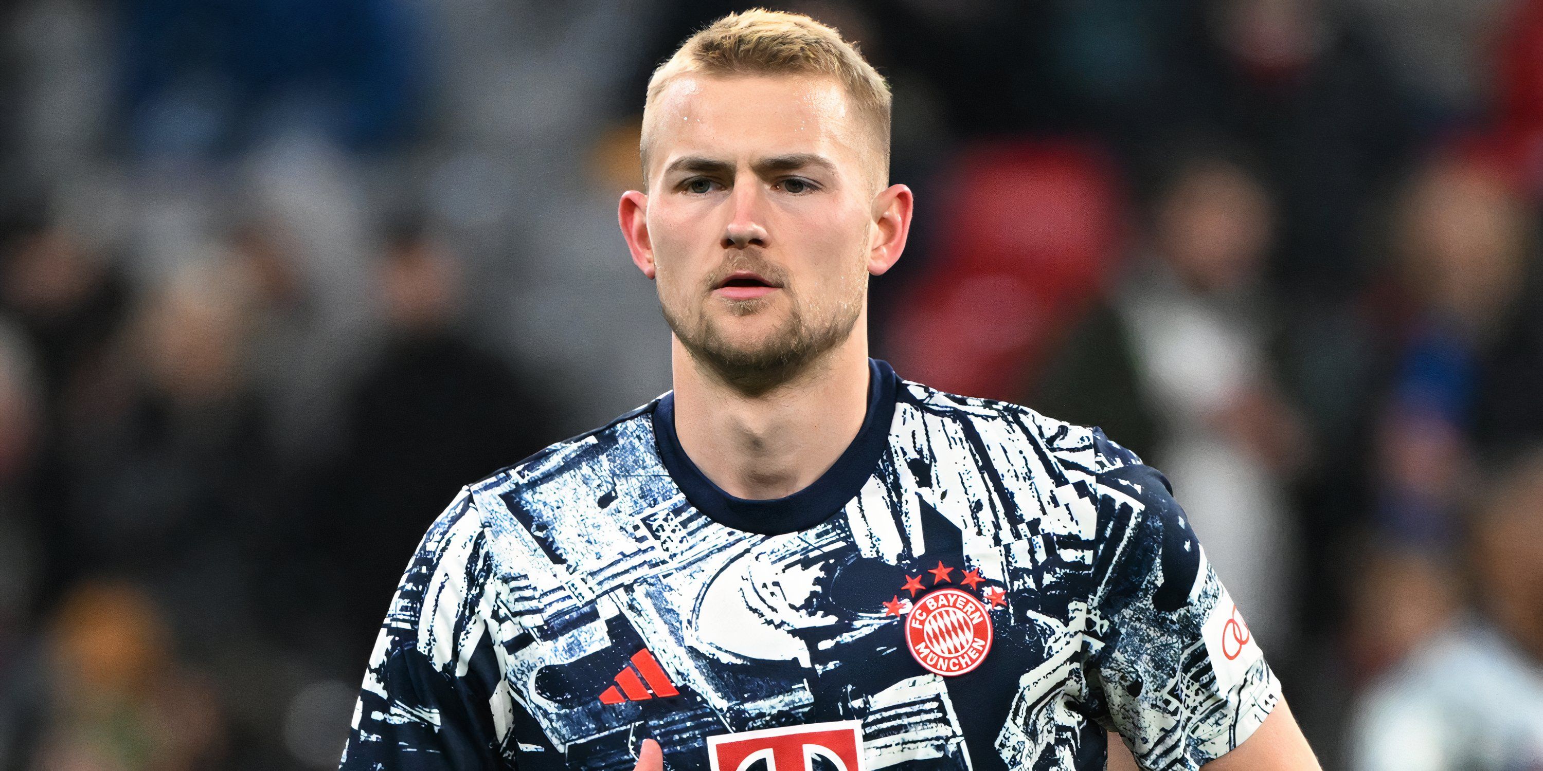 Bayern Munich central defender Matthijs de Ligt during a pre-match warm-up