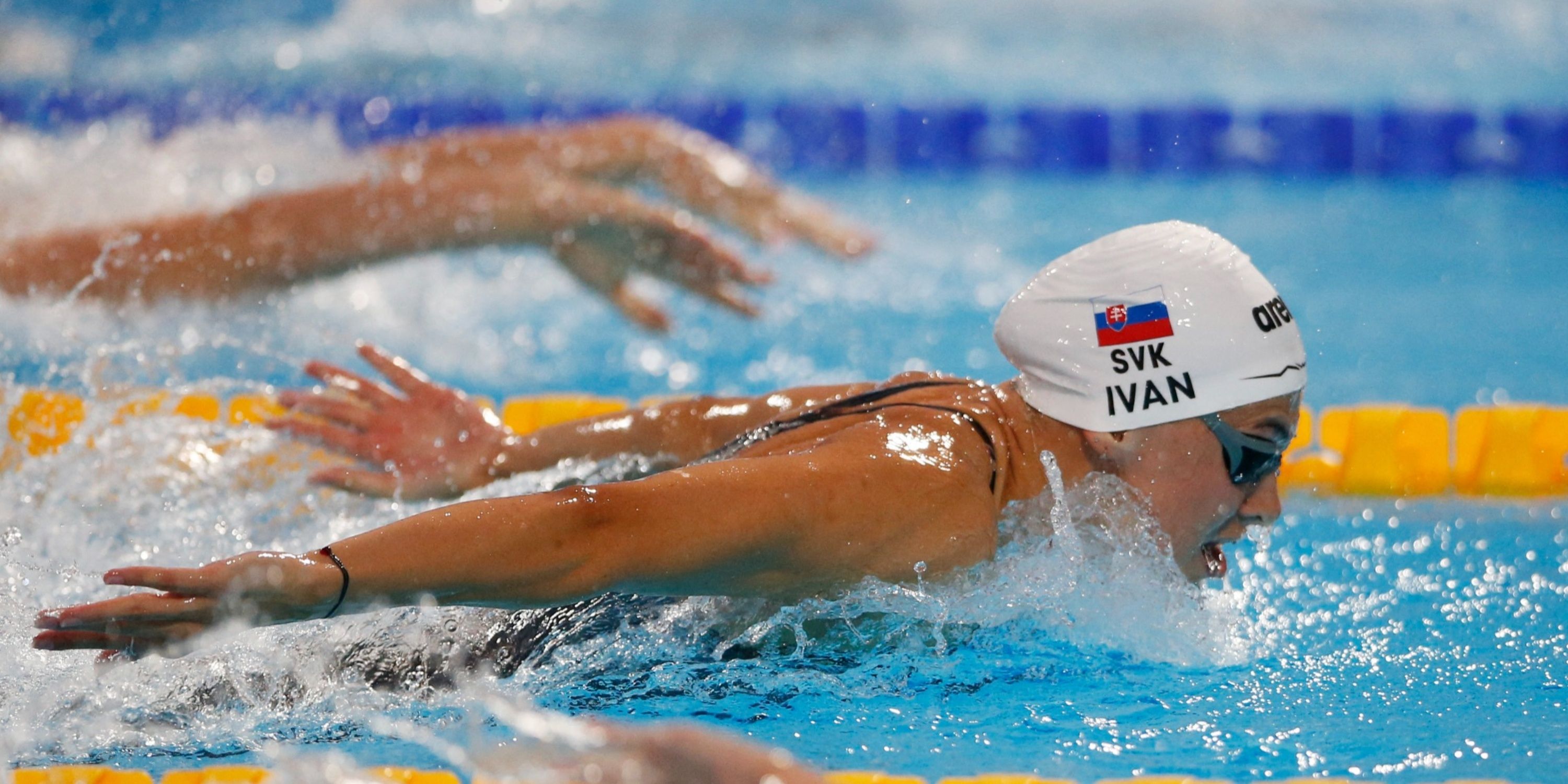 Tamara Potocka in action during the women's 200m individual medley final