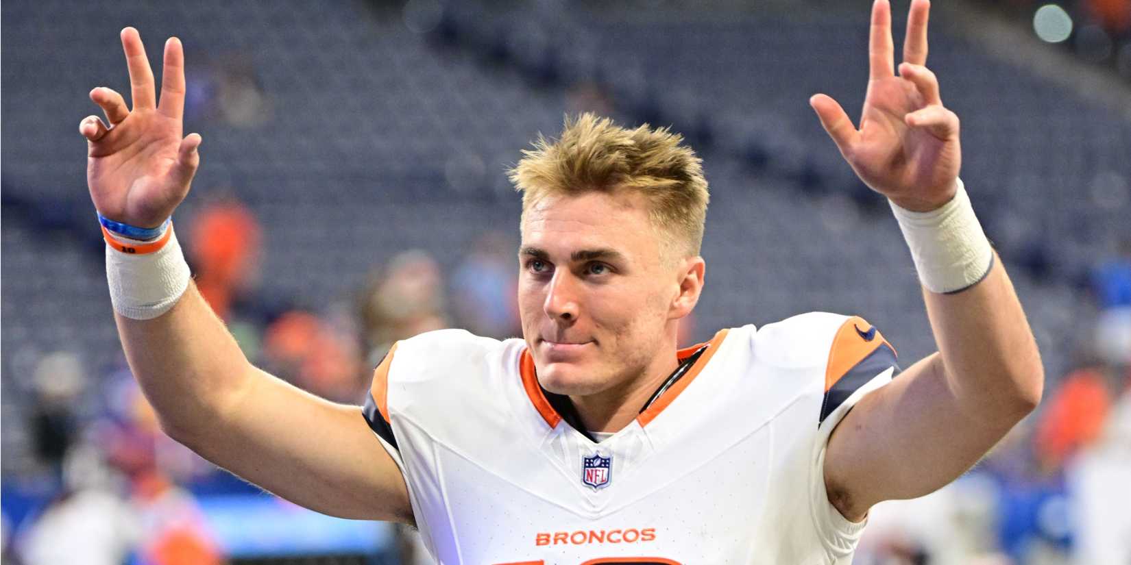 Bo Nix without a helmet