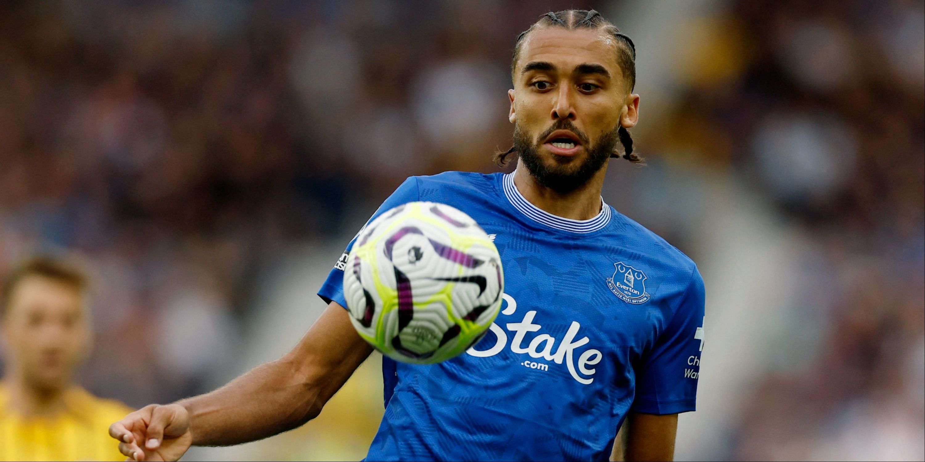 Everton striker Dominic Calvert-Lewin in action