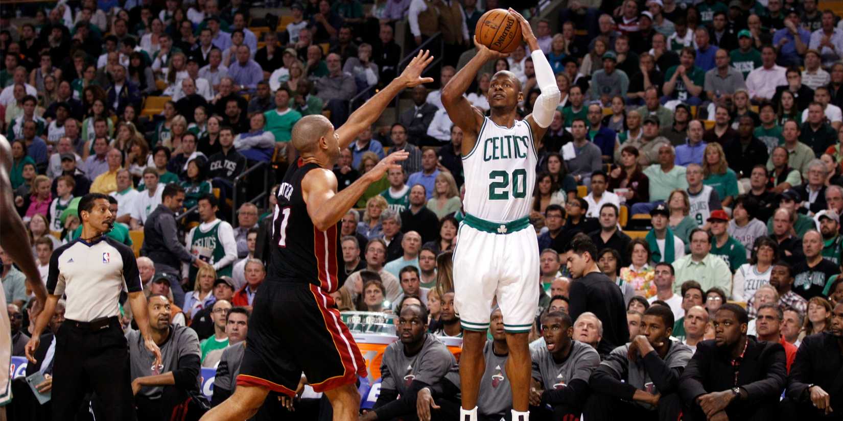 Boston Celtics' guard Ray Allen during the 2012 Eastern Conference Finals against the Miami Heat.