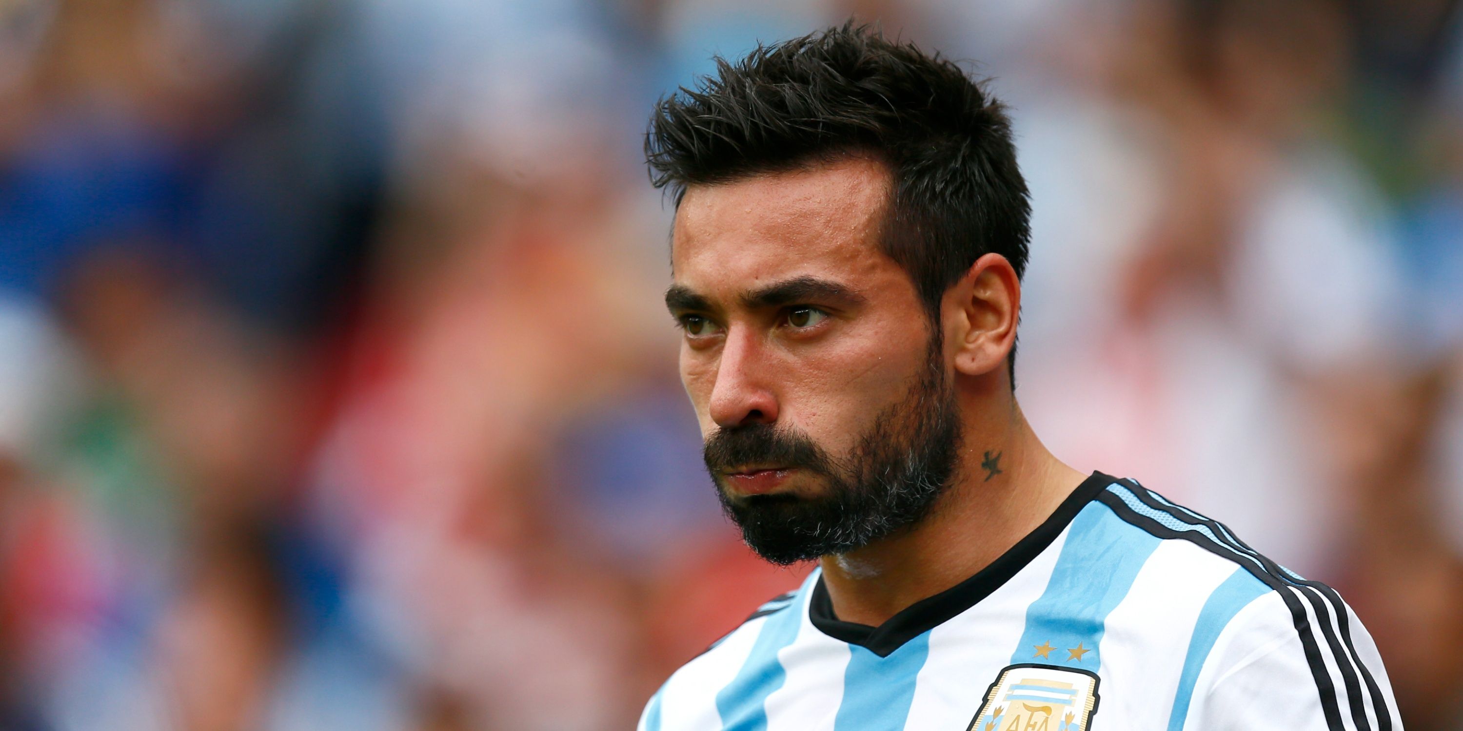 Ezequiel Lavezzi playing for Argentina