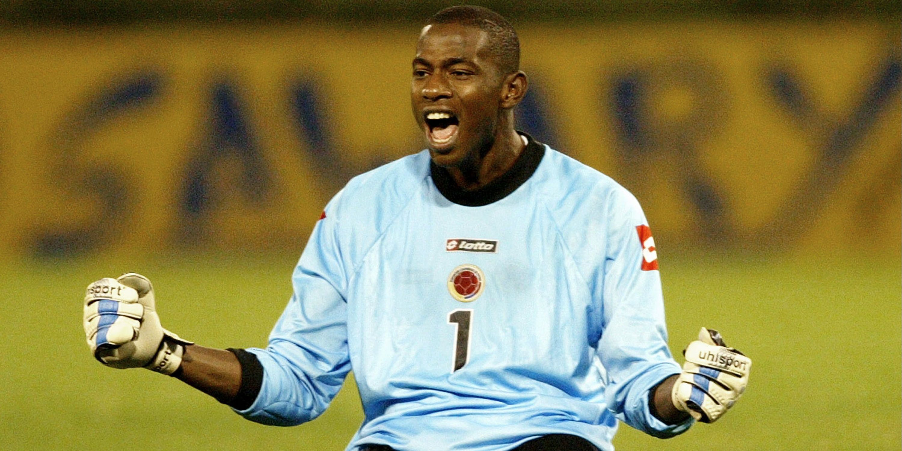 Libis Arenas celebrating for Colombia