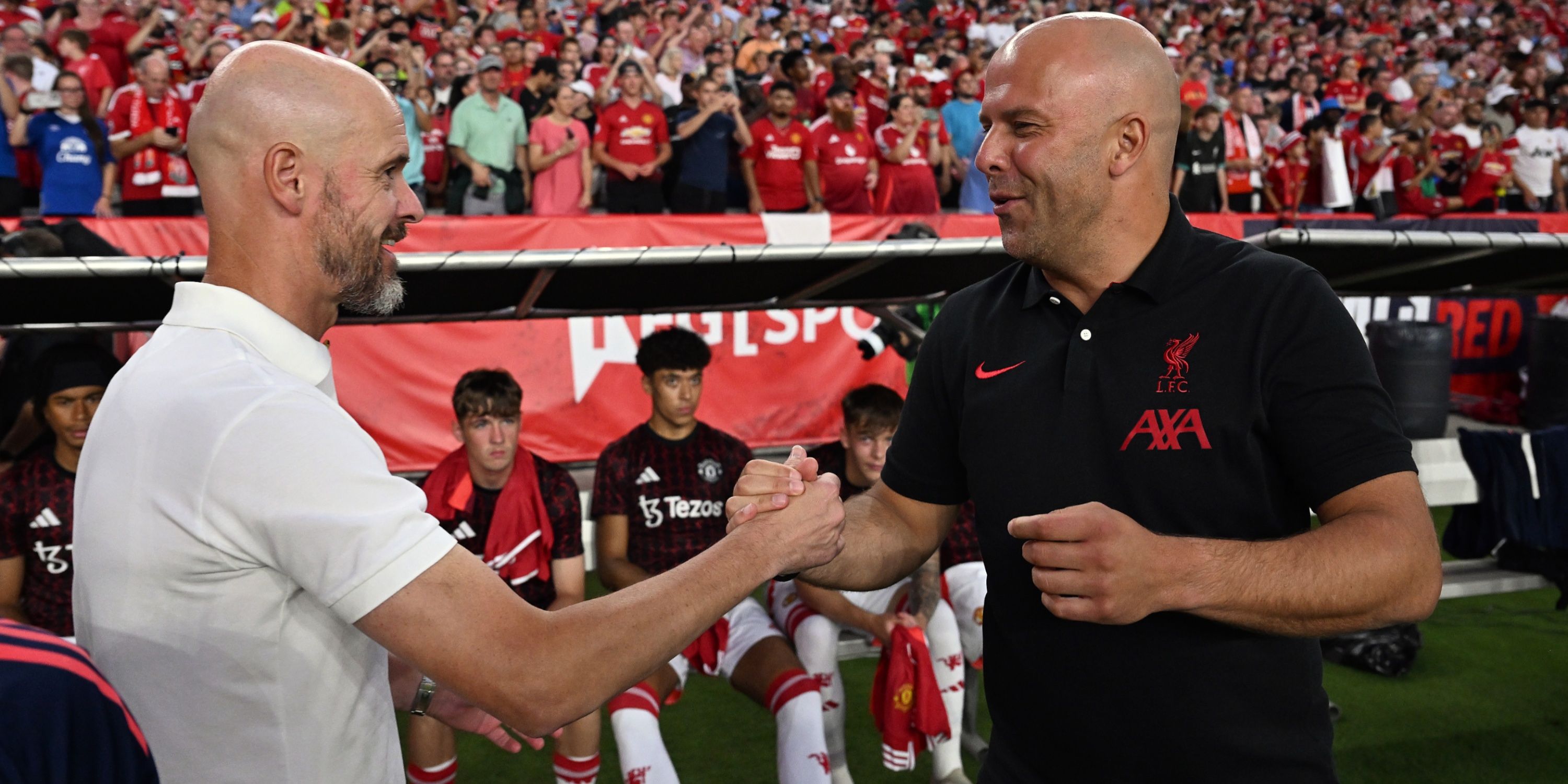 Erik ten Hag and Arne Slot