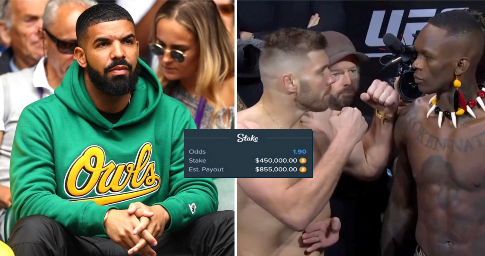 Drake’s huge bet for Dricus Du Plessis against Israel Adesanya