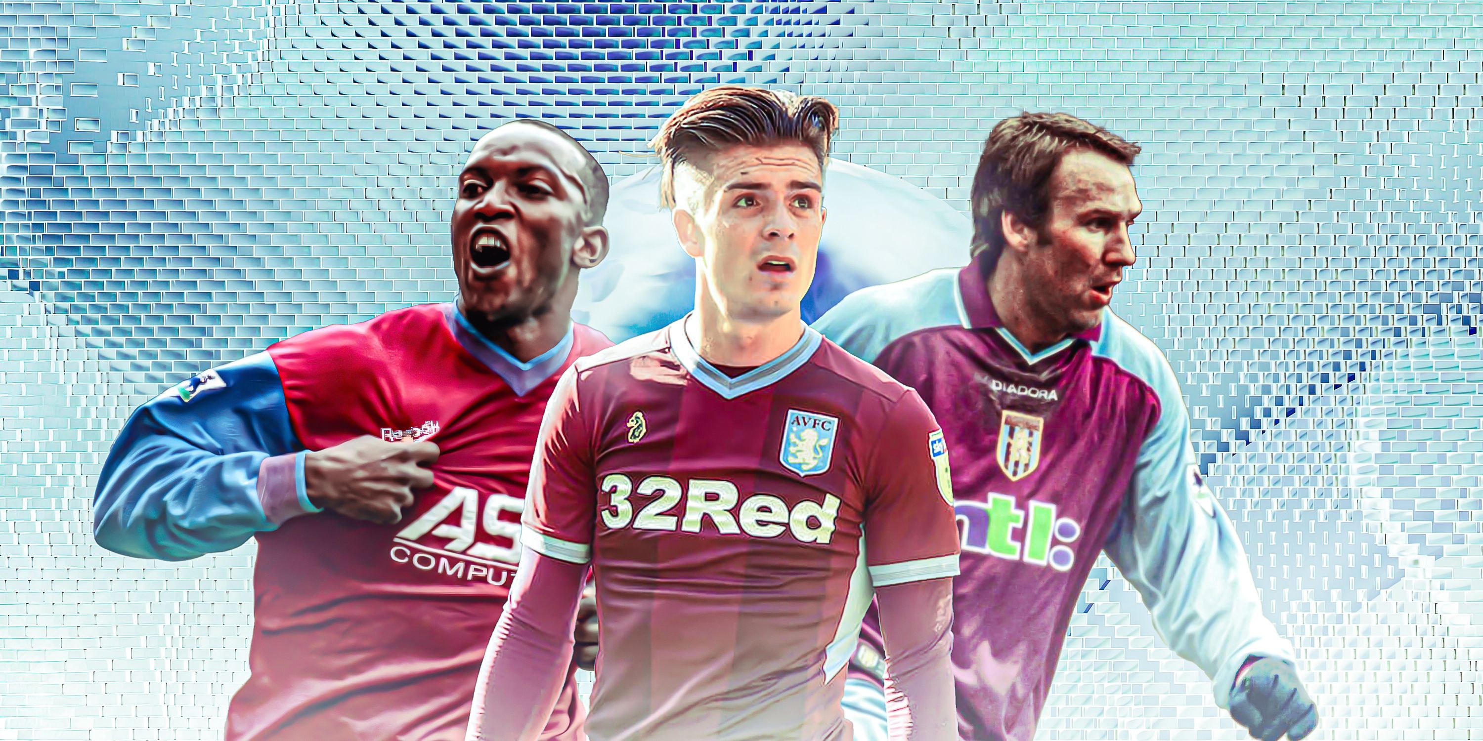 Dwight Yorke, Jack Grealish and Paul Merson in a collage.