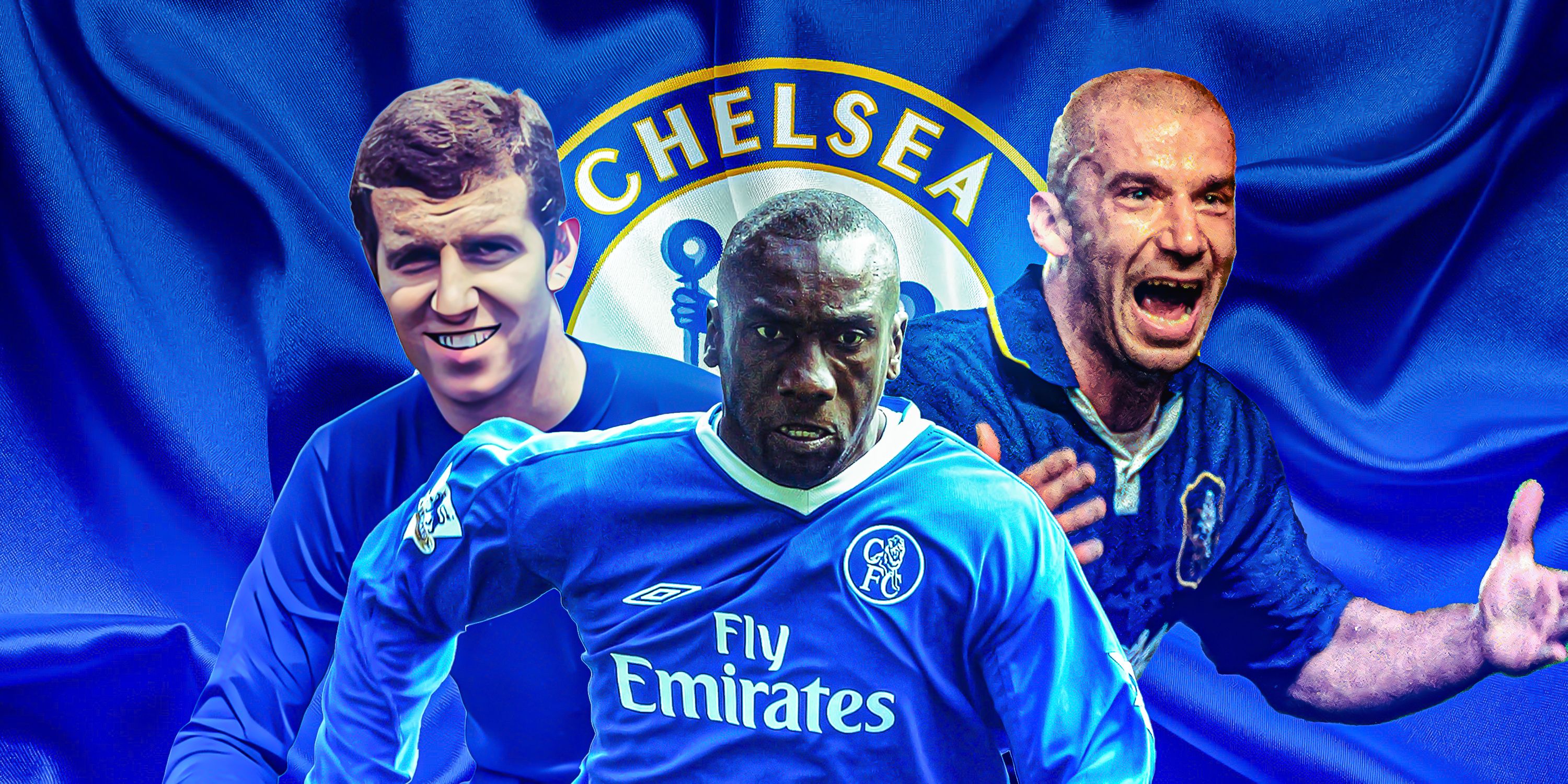 Jimmy Floyd Hasselbaink, Gianluca Vialli and Peter Osgood