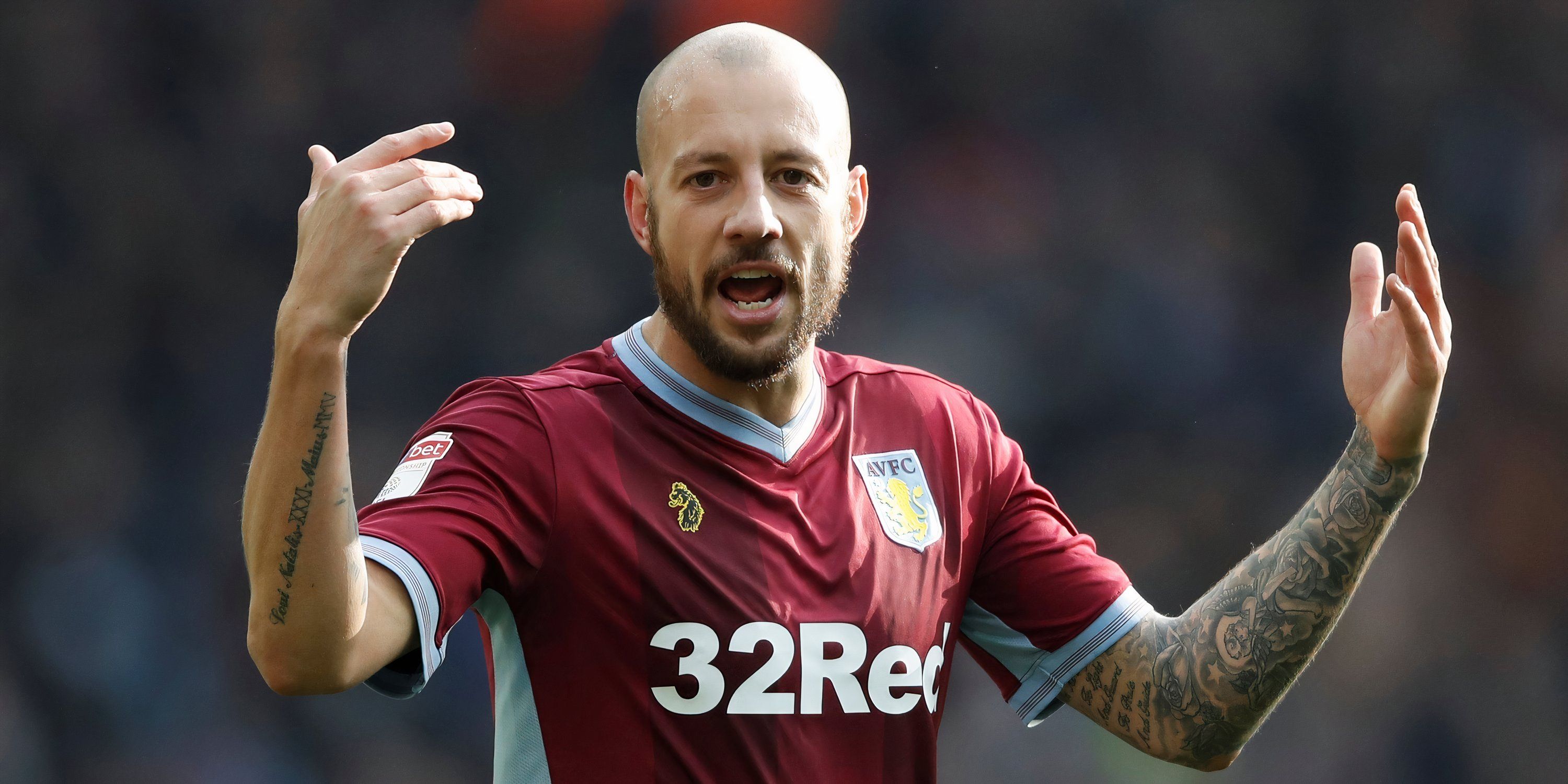 Alan Hutton playing for Aston Villa