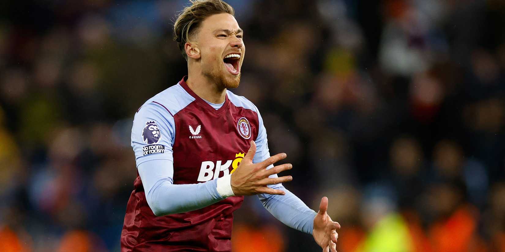 Aston Villa's Matty Cash celebrates.