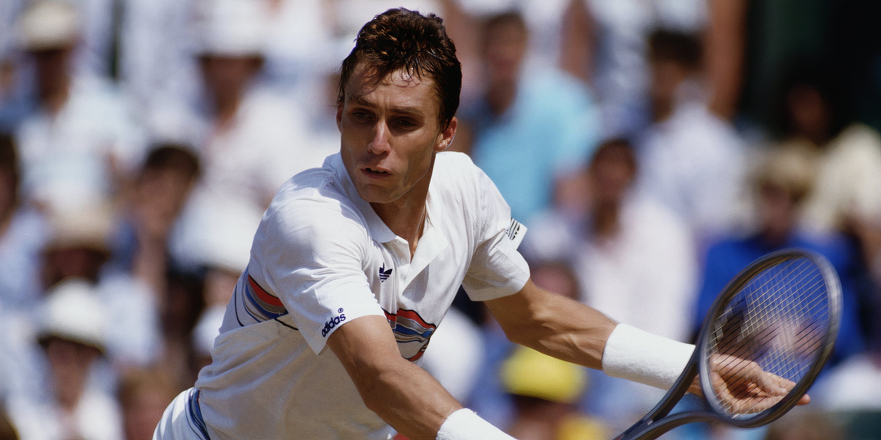 Ivan Lendl playing tennis at Wimbledon