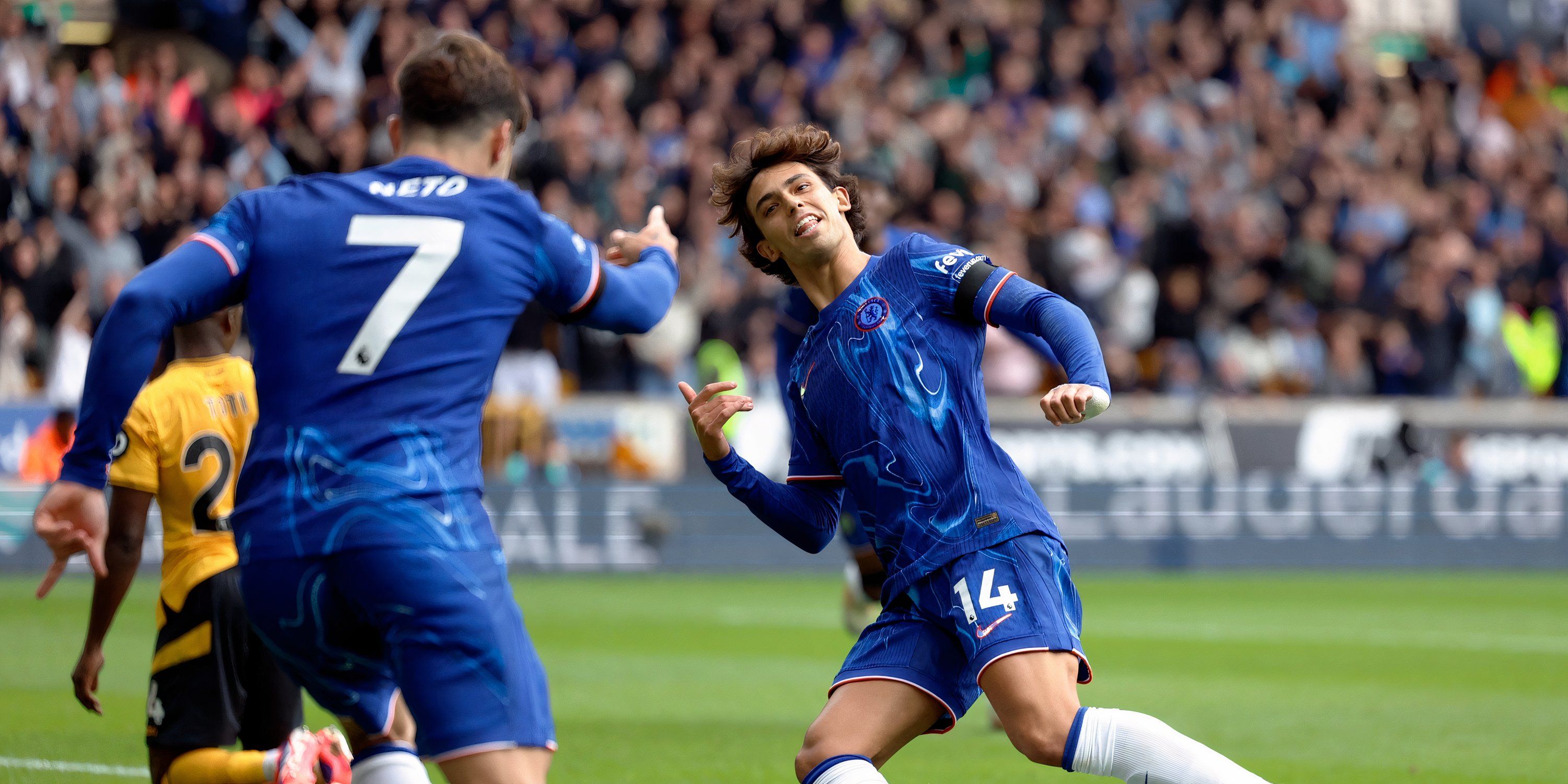 Joao Felix and Pedro Neto in action for Chelsea against Wolves