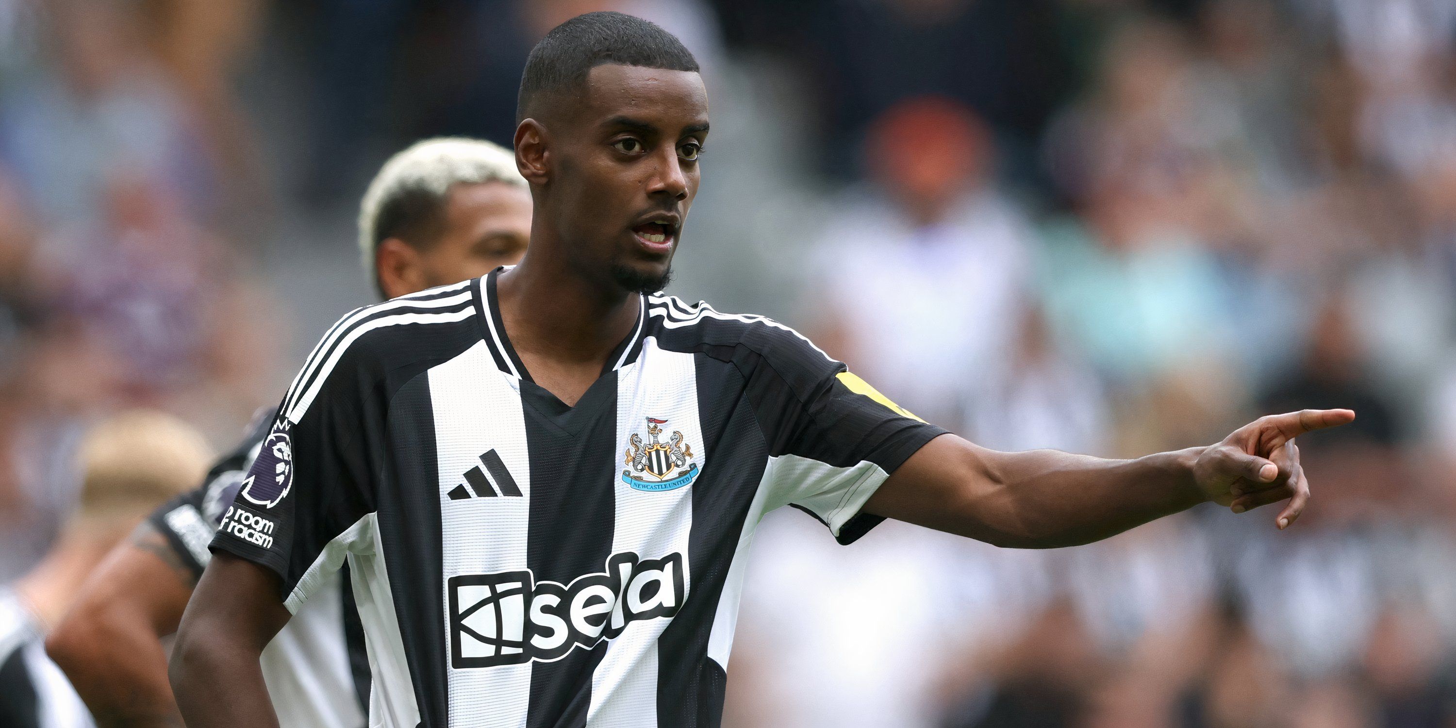 Newcastle United striker Alexander Isak in action