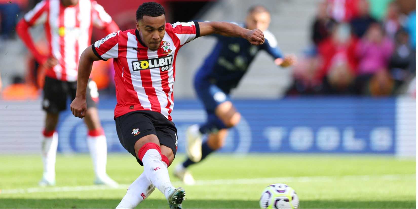Southampton's Cameron Archer taking a penalty