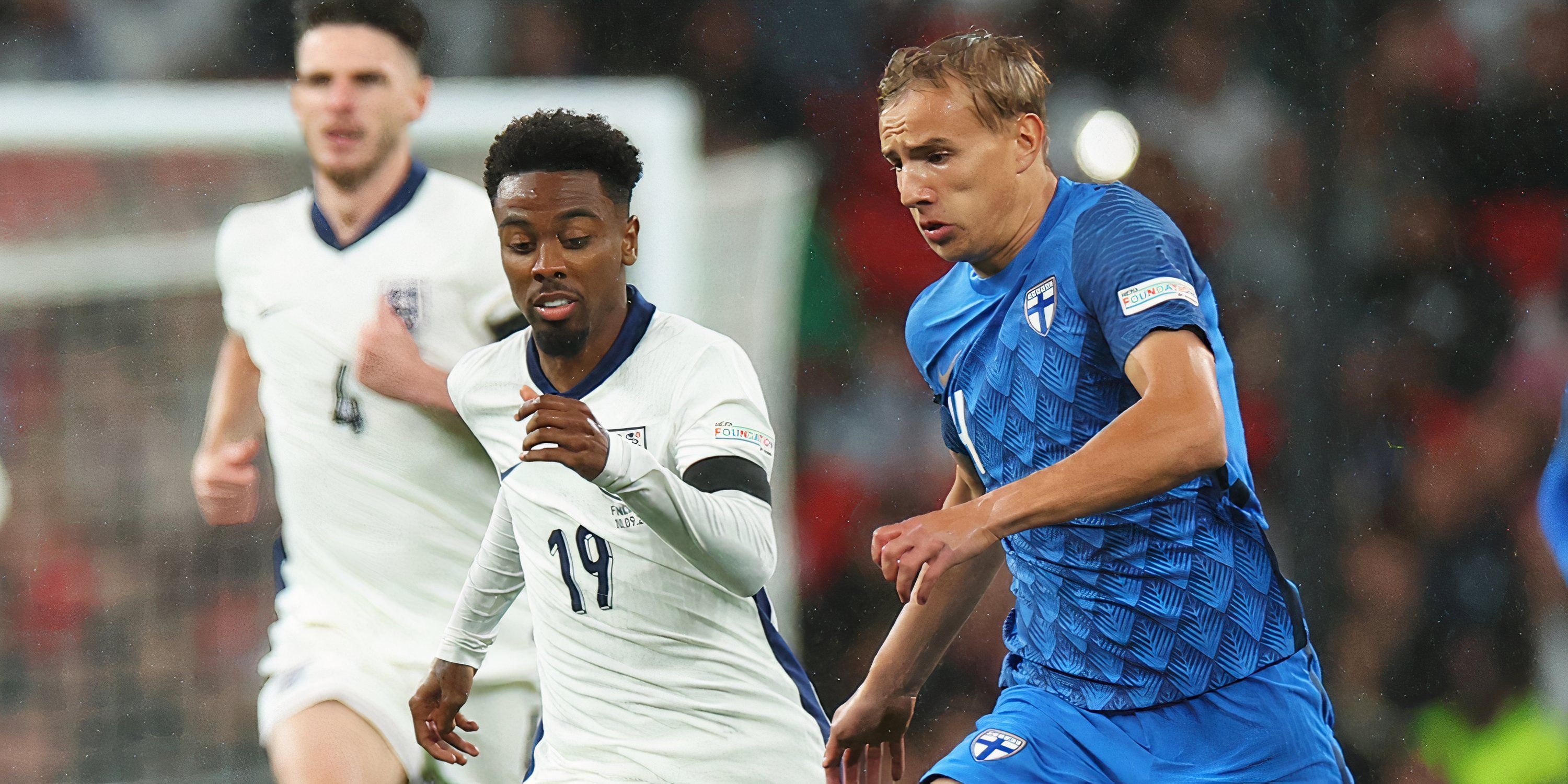 England midfielder Angel Gomes in action against Finland