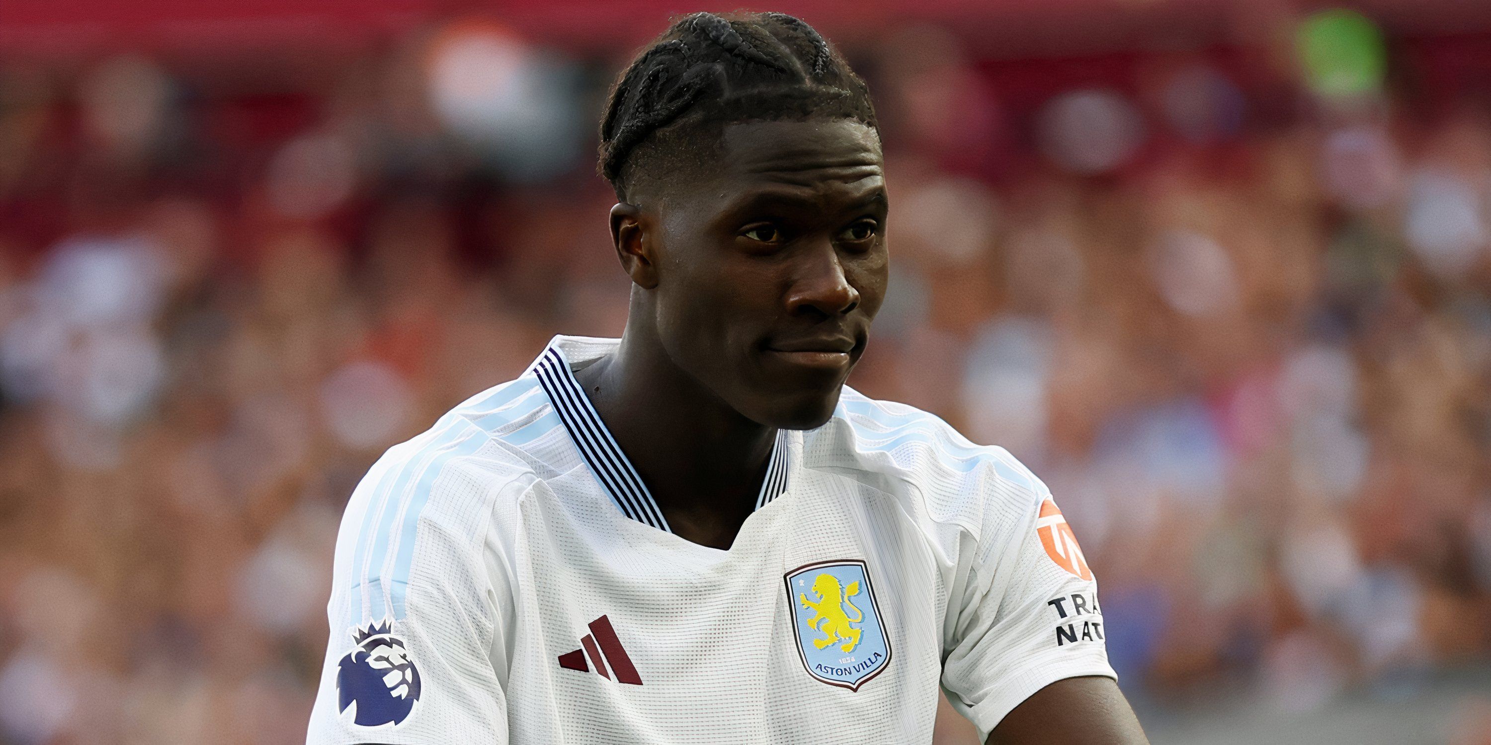 Aston Villa midfielder Amadou Onana celebrating