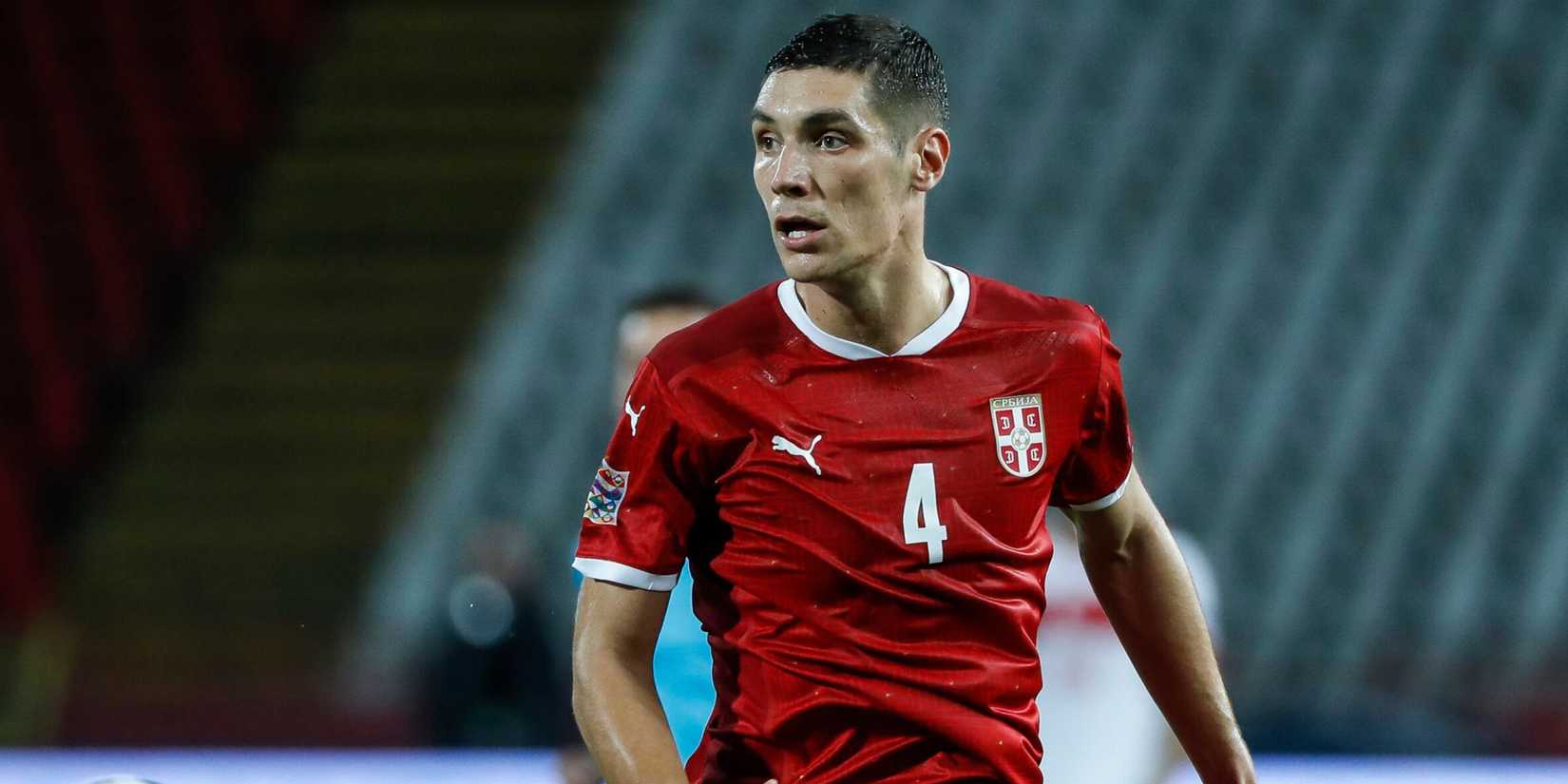 Nikola Milenkovic in action for Serbia
