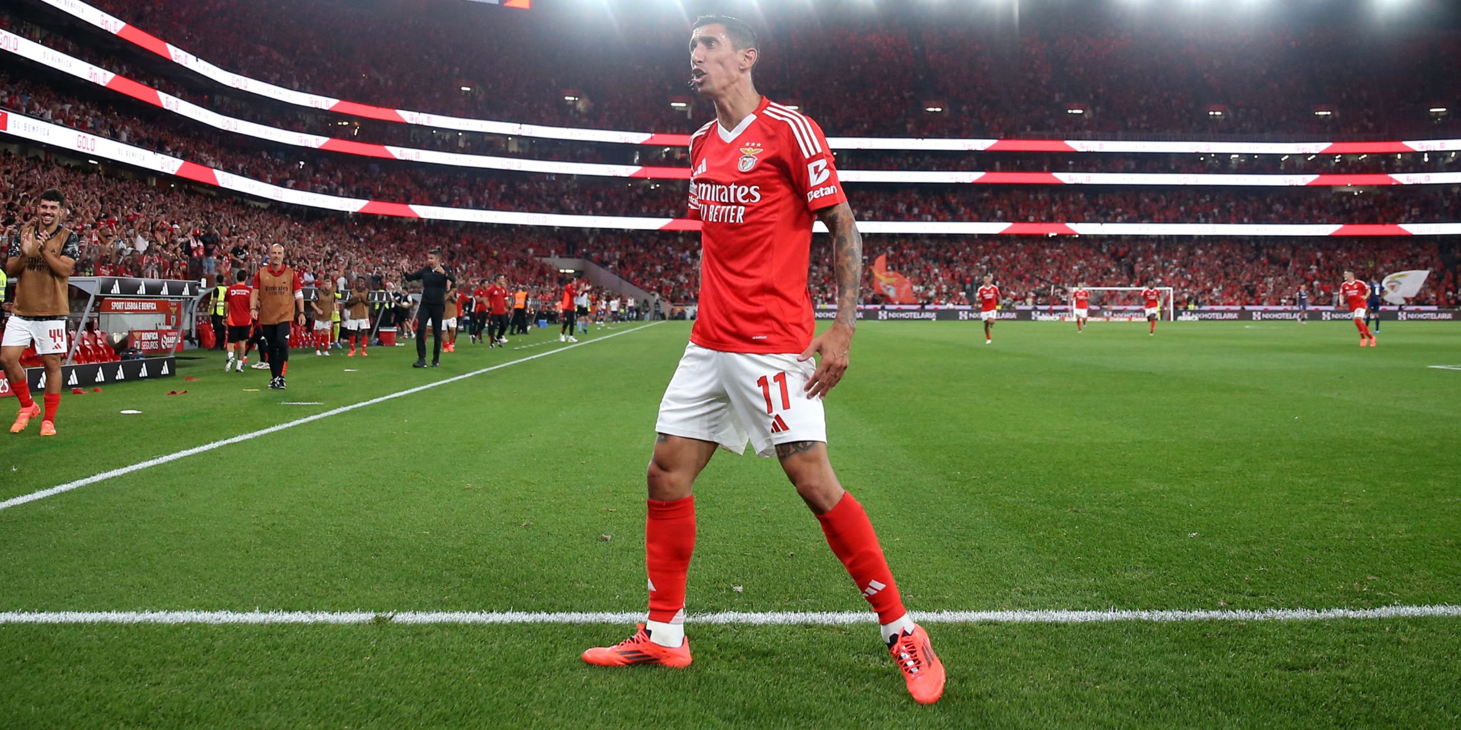 Angel Di Maria celebrating for Benfica