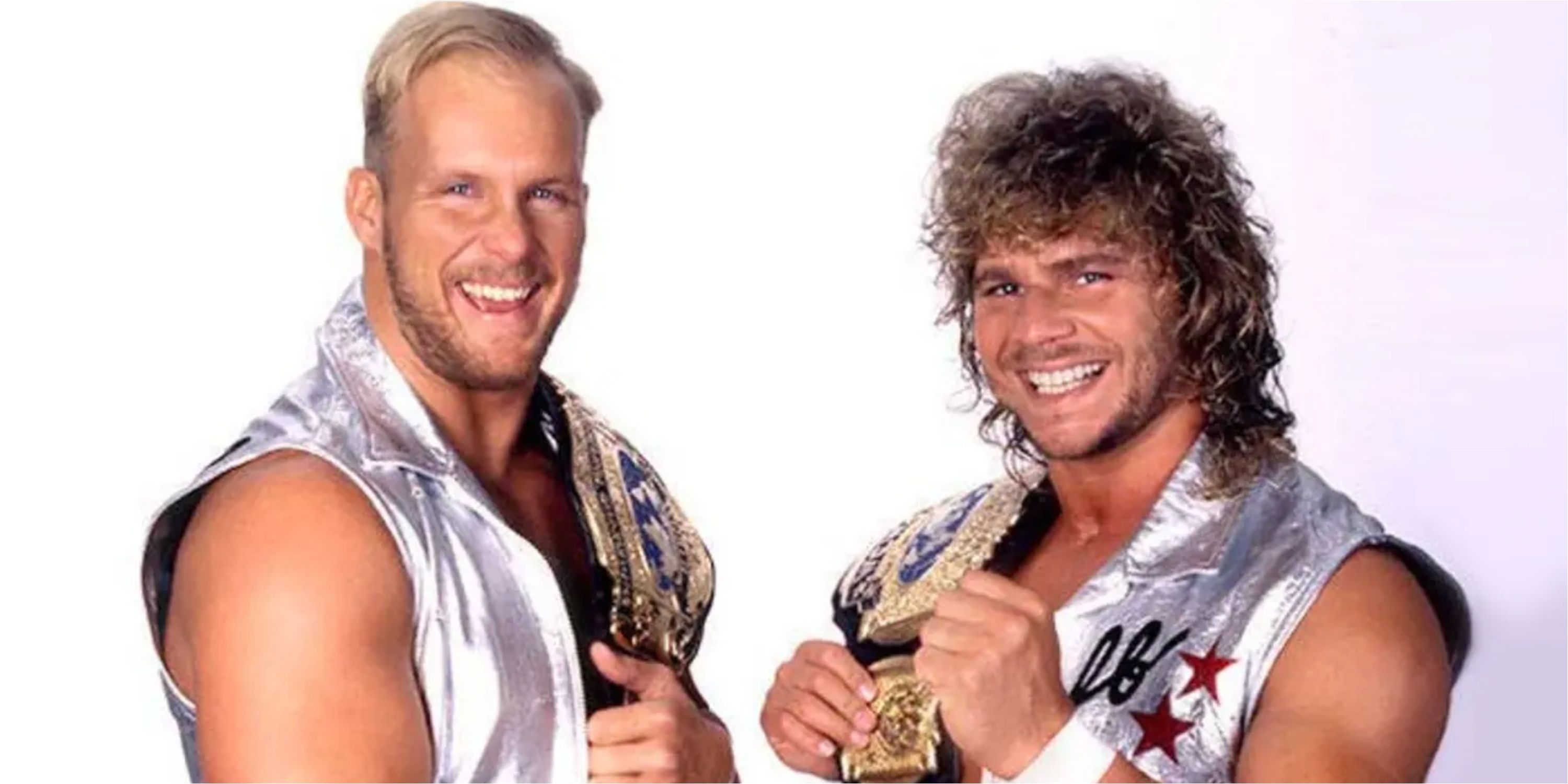 The Hollywood Blondes with WCW tag team gold