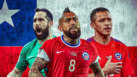 Alexis Sanchez, Arturo Vidal, Claudio Bravo in Chile kit with Chile theme