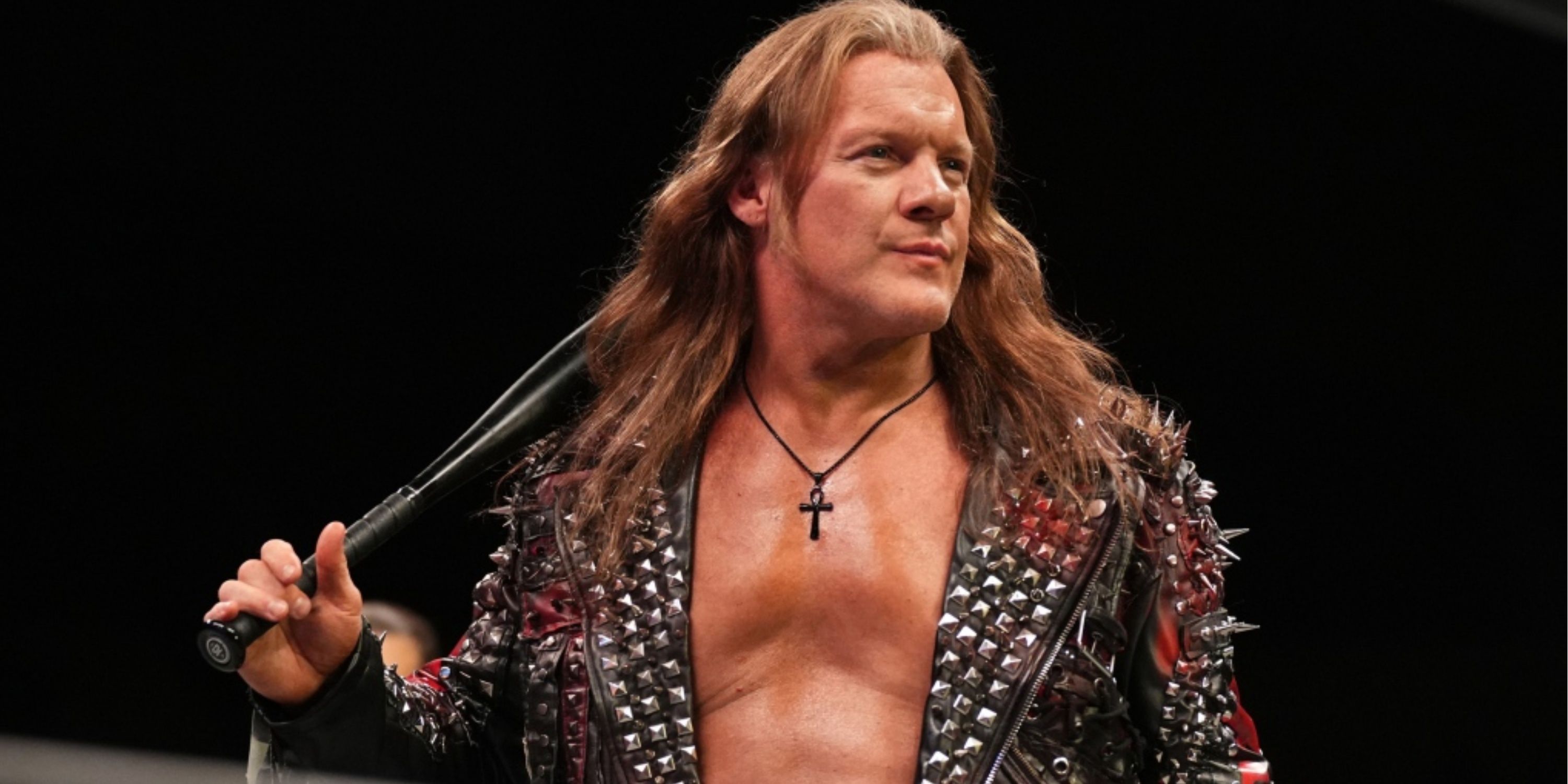 Chris Jericho in AEW holding a baseball bat