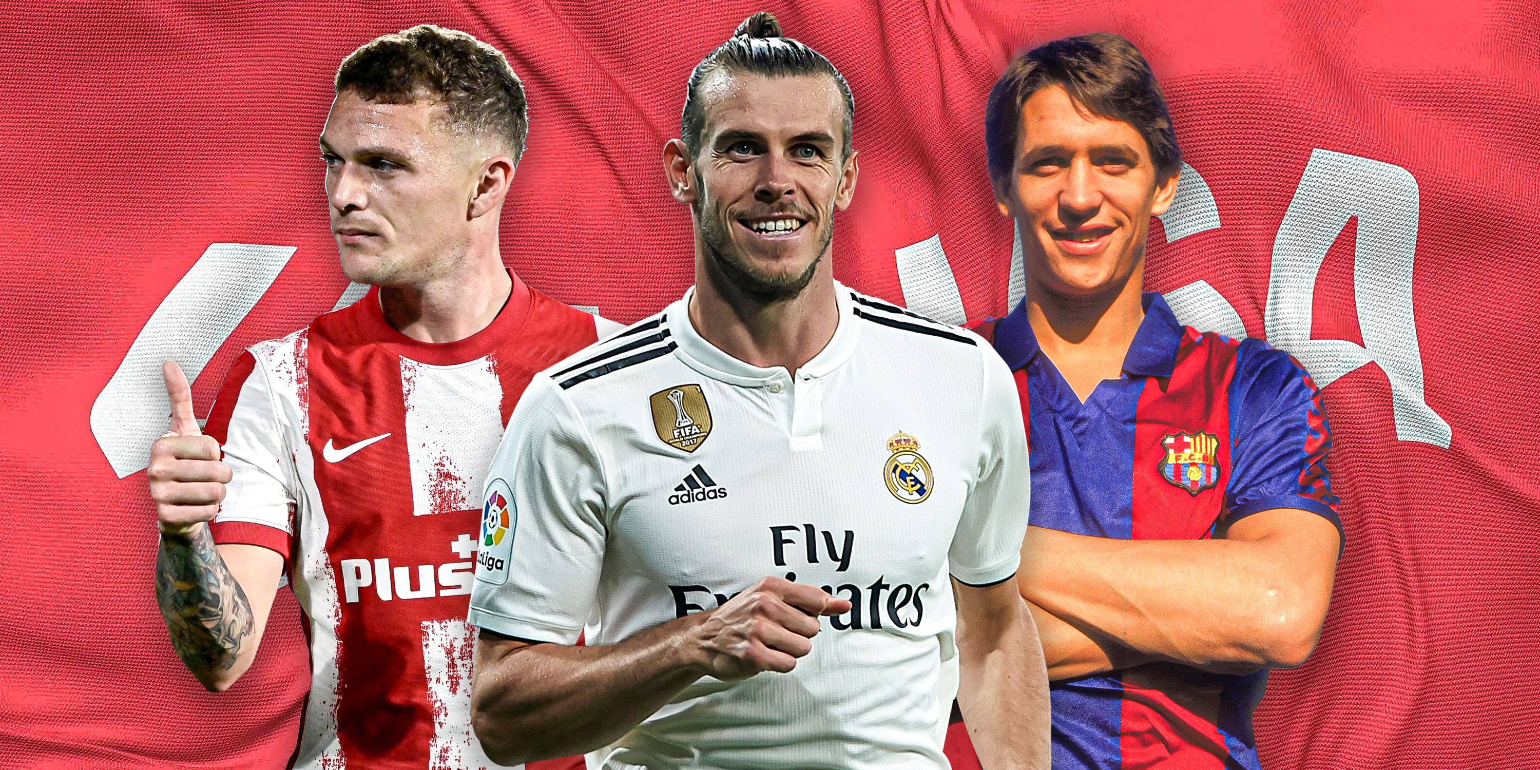 Atletico Madrid's Kieran Trippier, Real Madrid's Gareth Bale and Barcelona's Gary Lineker 