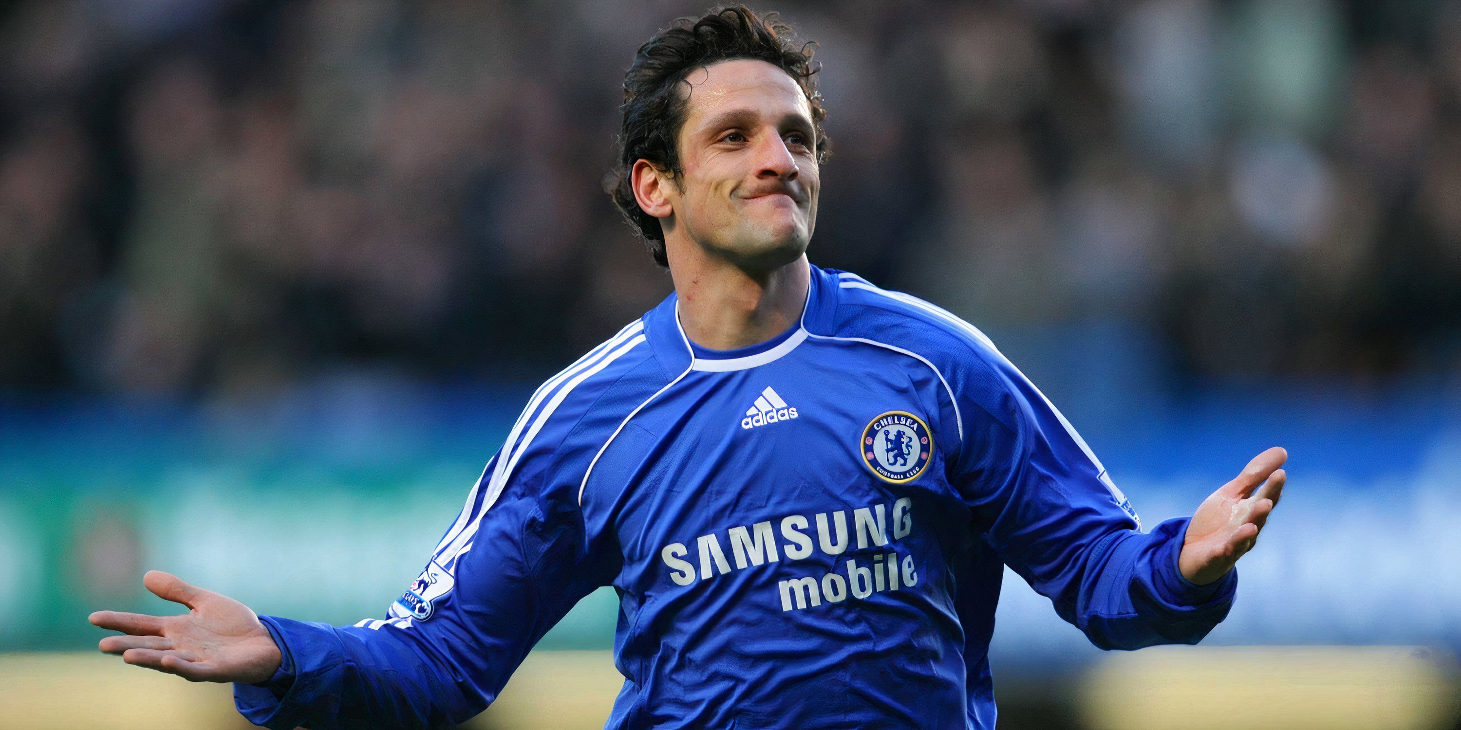 Juliano Belletti celebrates a goal for Chelsea against Tottenham in 2008.