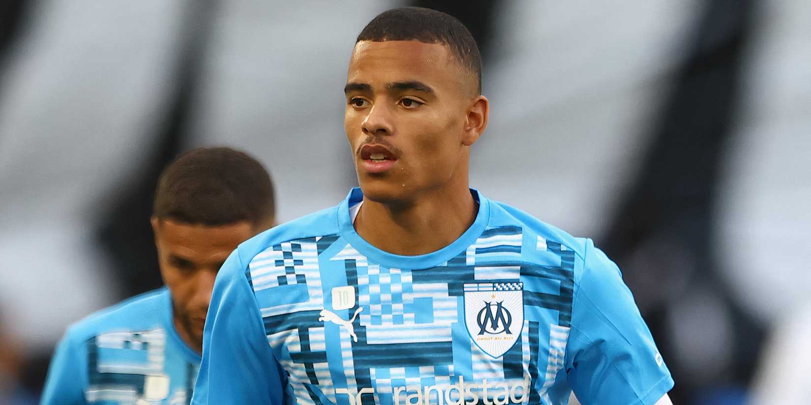 Marseille winger Mason Greenwood during a pre-match warm-up