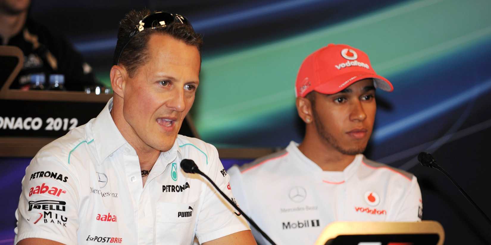 Michael Schumacher and Lewis Hamilton