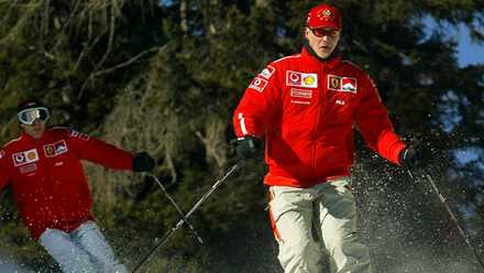 Michael Schumacher skiing