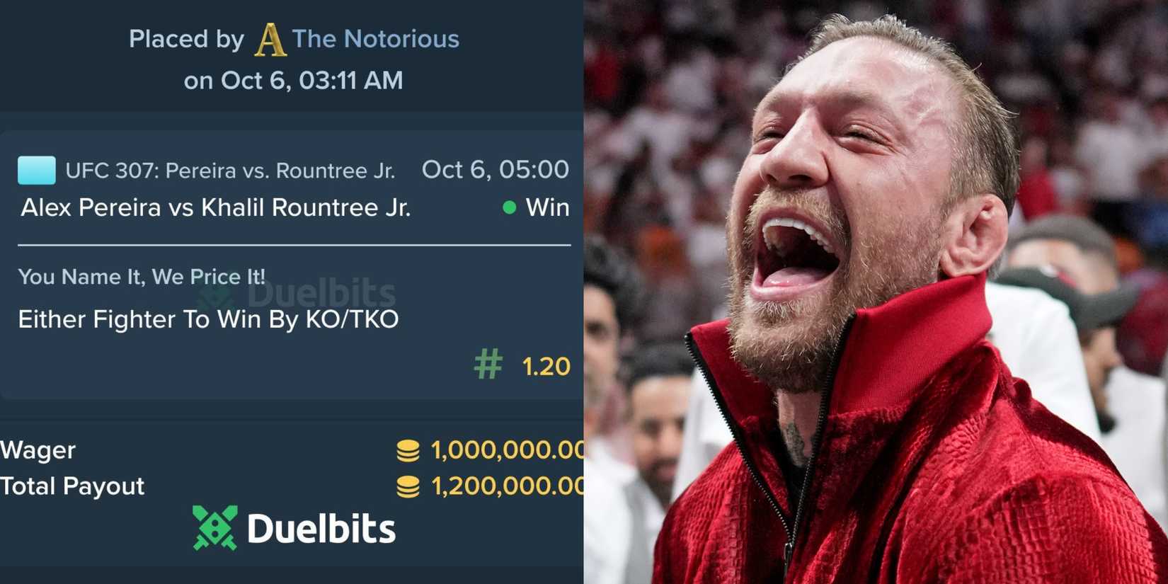 Conor McGregor's Insane Bet Slip From UFC 307