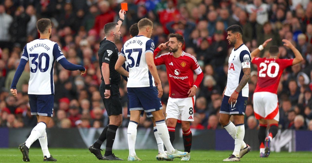 VAR Audio Released For Bruno Fernandes Red Card vs Tottenham