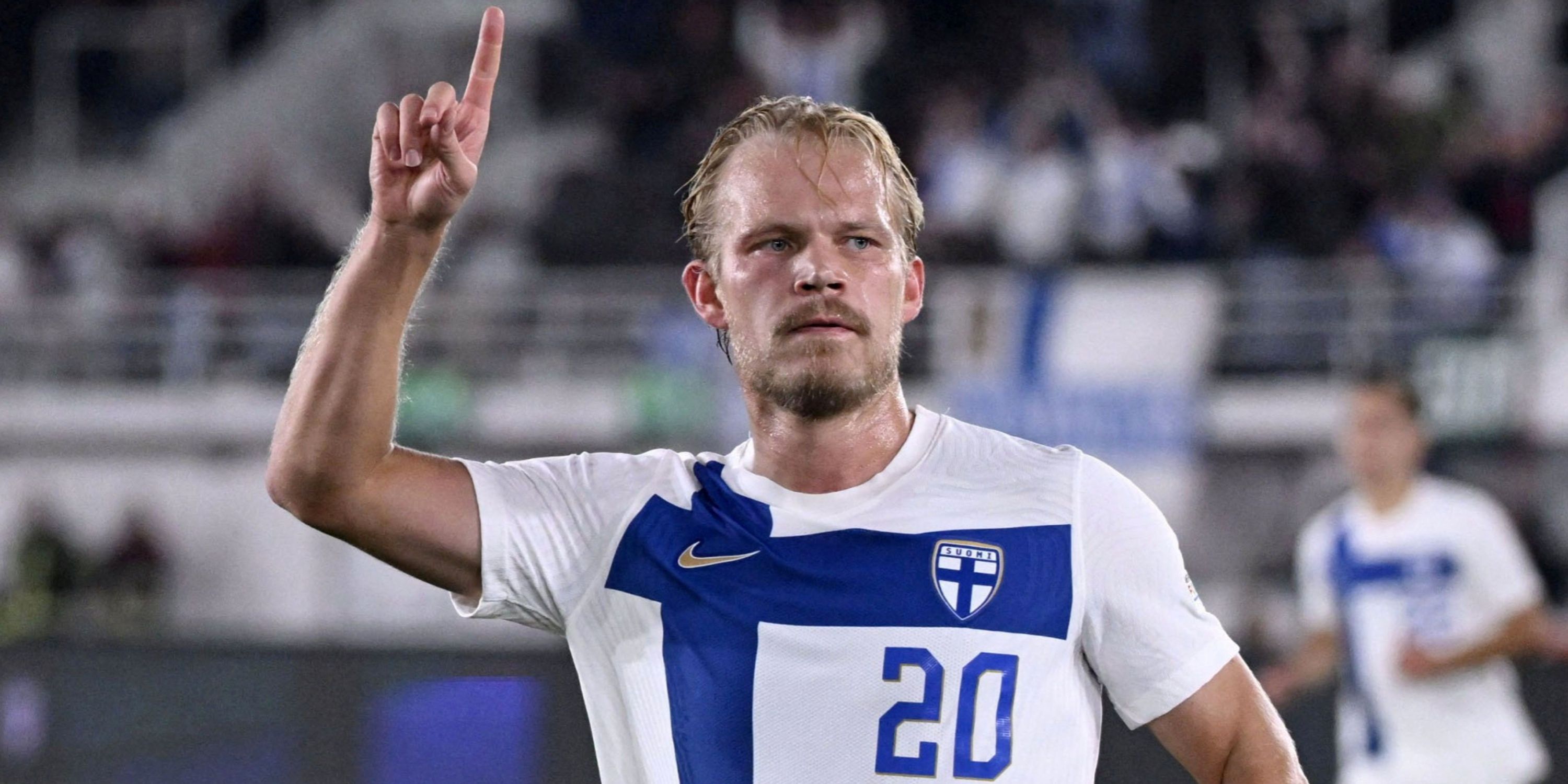 Finland's Joel Pohjanpalo celebrates