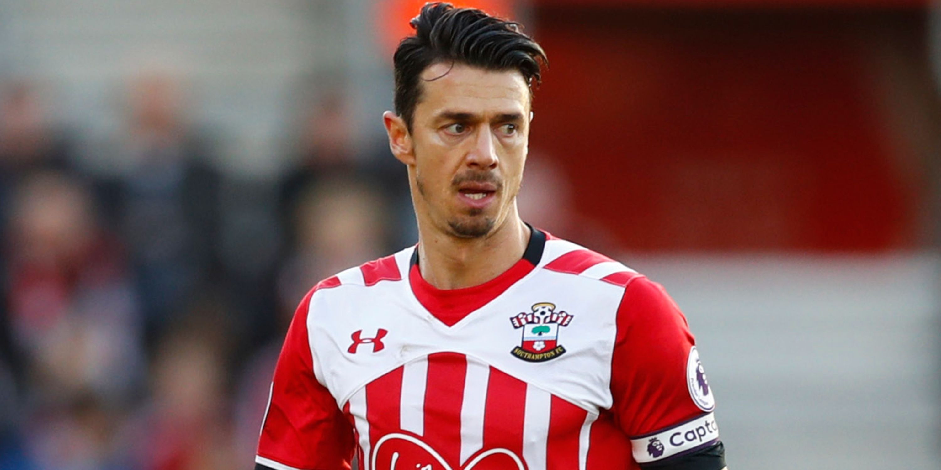 Southampton's Jose Fonte looks on