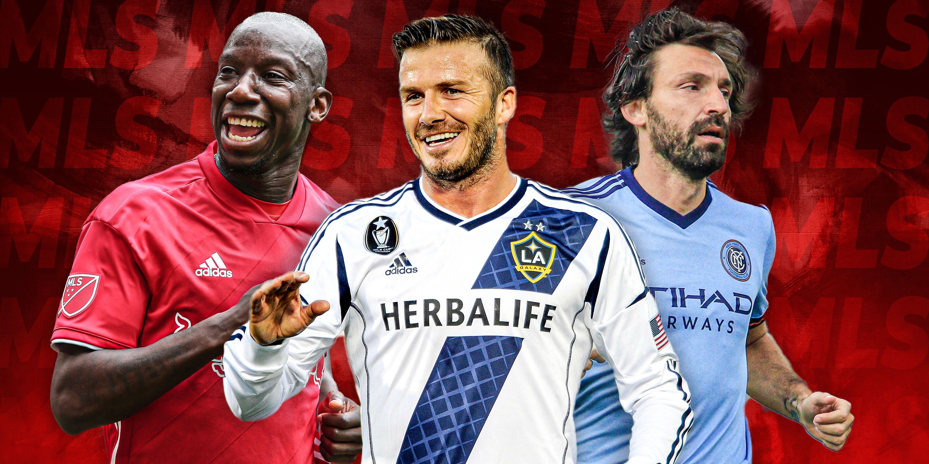 NYRB's Bradley Wright-Phillips, LA Galaxy's David Beckham and NYCFC's Andrea Pirlo all played in MLS.