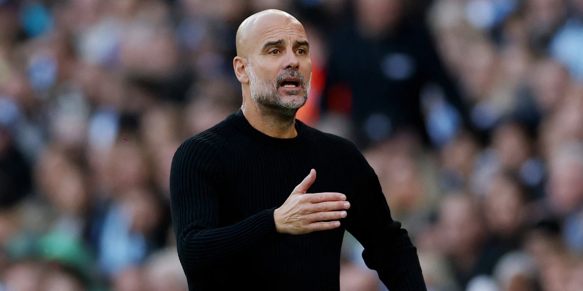 Manchester City boss Pep Guardiola on the touchline