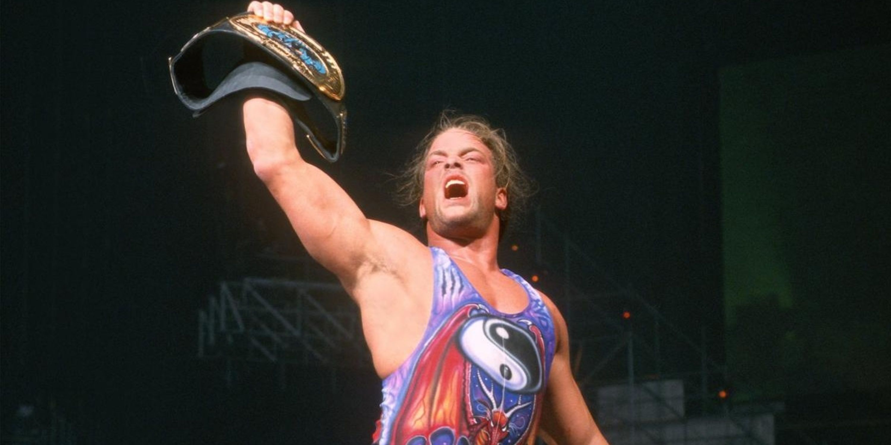 Rob Van Dam raising the WWE Intercontinental Champion