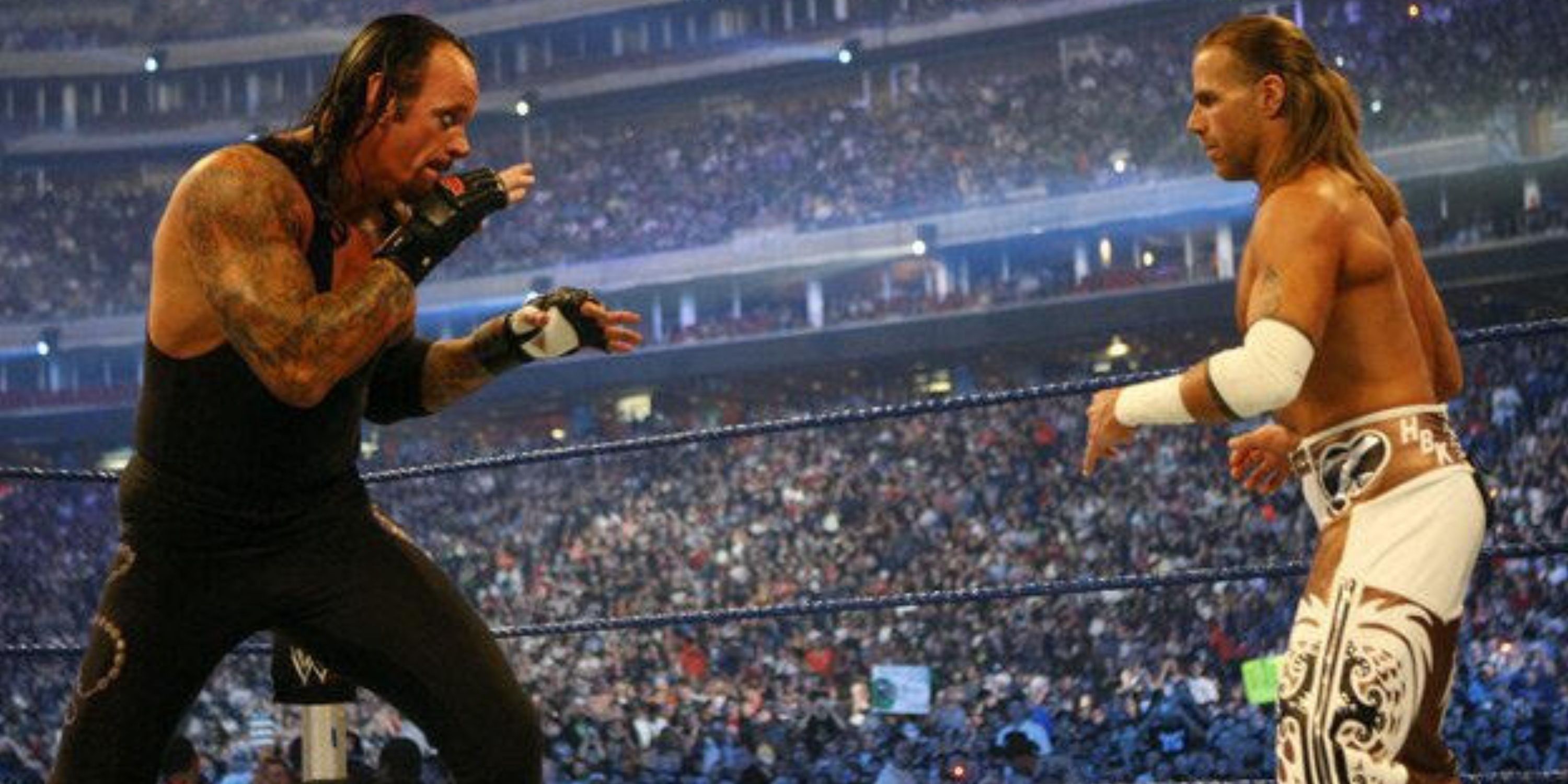 Shawn Michaels and The Undertaker square off at WrestleMania 25