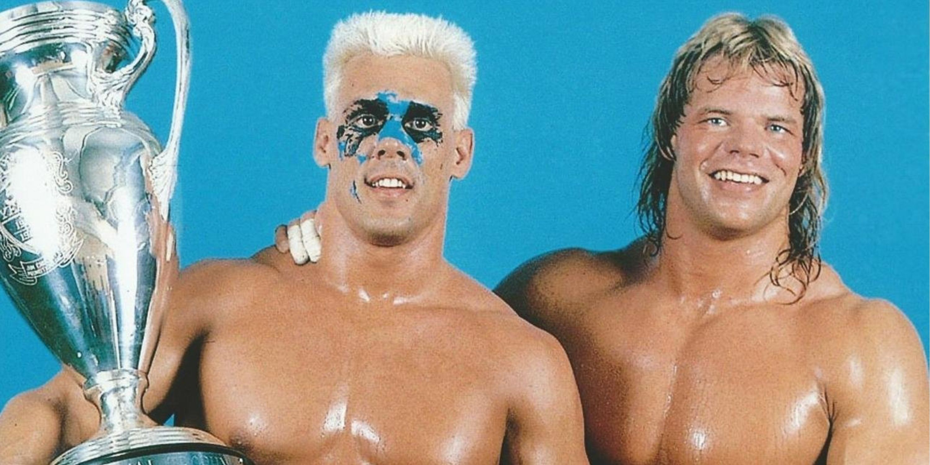 Sting and Lex Luger with the 1988 Crockett Cup